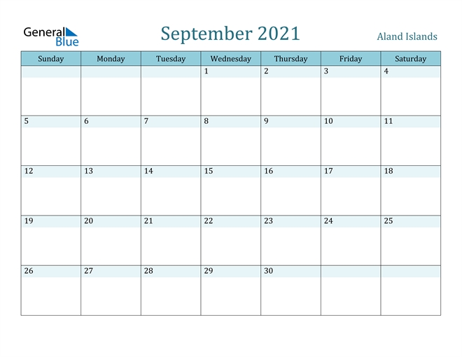 September 2021 Calendar - Aland Islands September 2021 Hindu Calendar