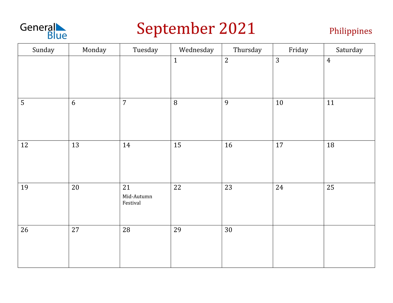 September 2021 Calendar - Philippines September 2021 Calendar Virgo