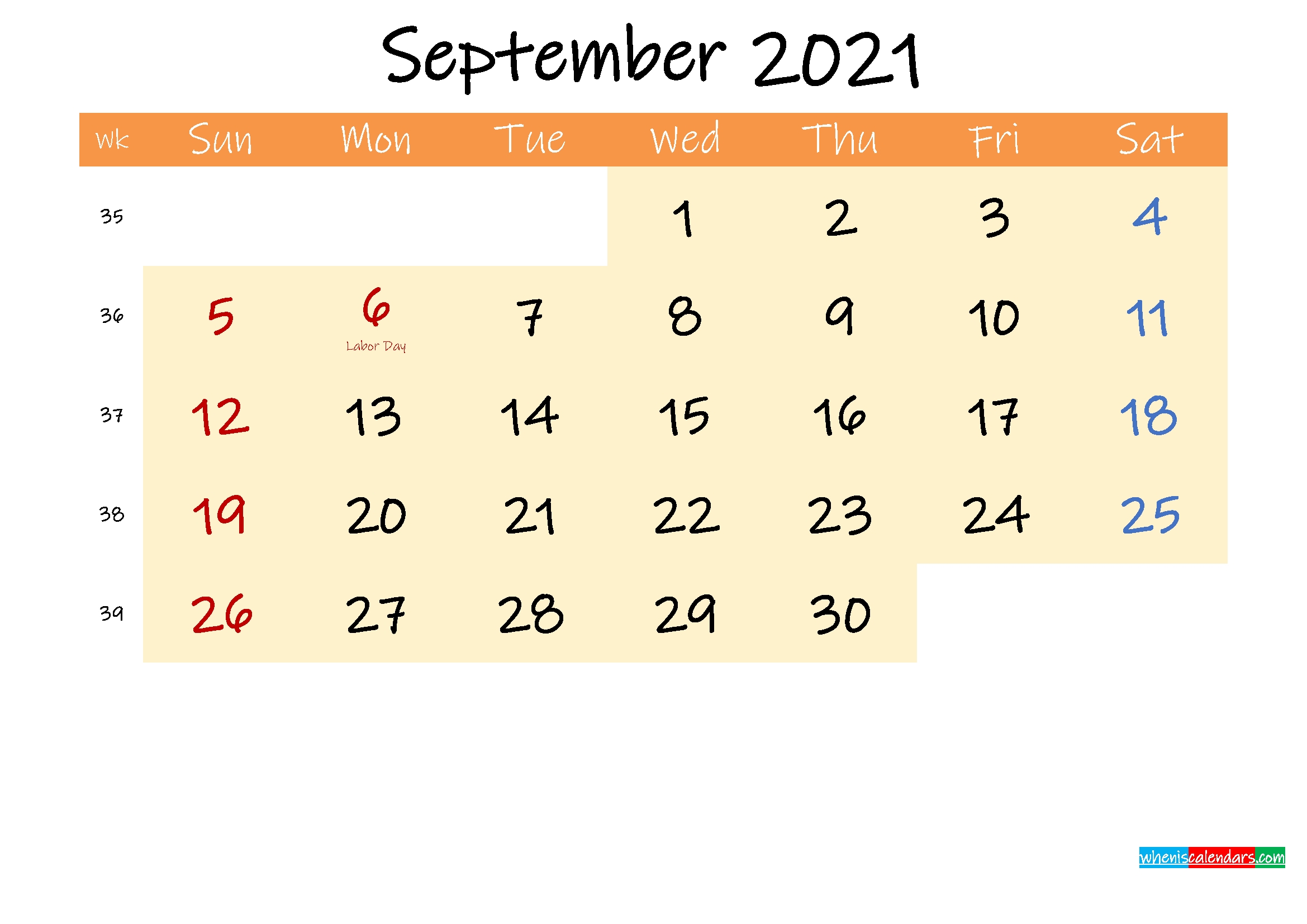 September 2021 Calendar Printable Template | Calendar Printables Free Blank September 2021 Calendar Free