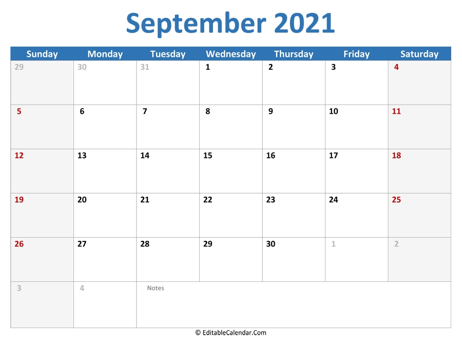 September 2021 Calendar Templates September 2021 Calendar Download