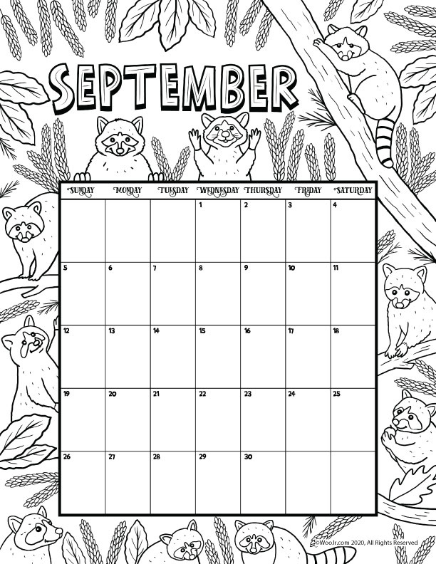 September 2021 Printable Calendar Page | Woo! Jr. Kids Activities Printable September 2021 Calendar