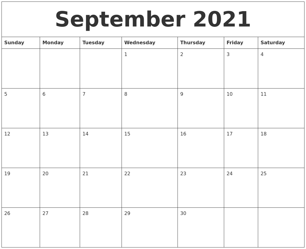 September 2021 Printable Daily Calendar September 2021 Calendar Reading