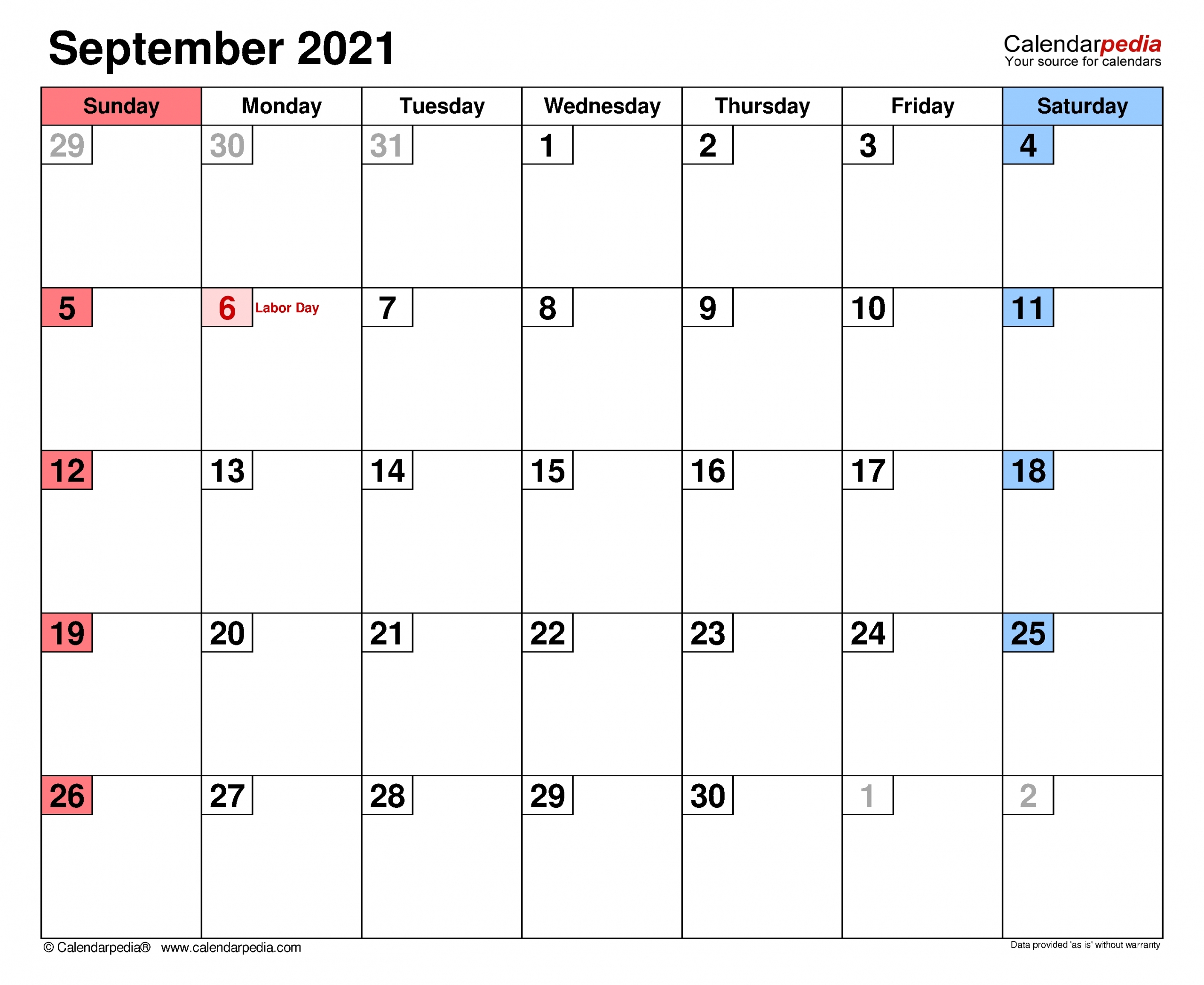 September Calendar 2021 With Holiday | Best Calendar Example September 2021 Calendar Reading