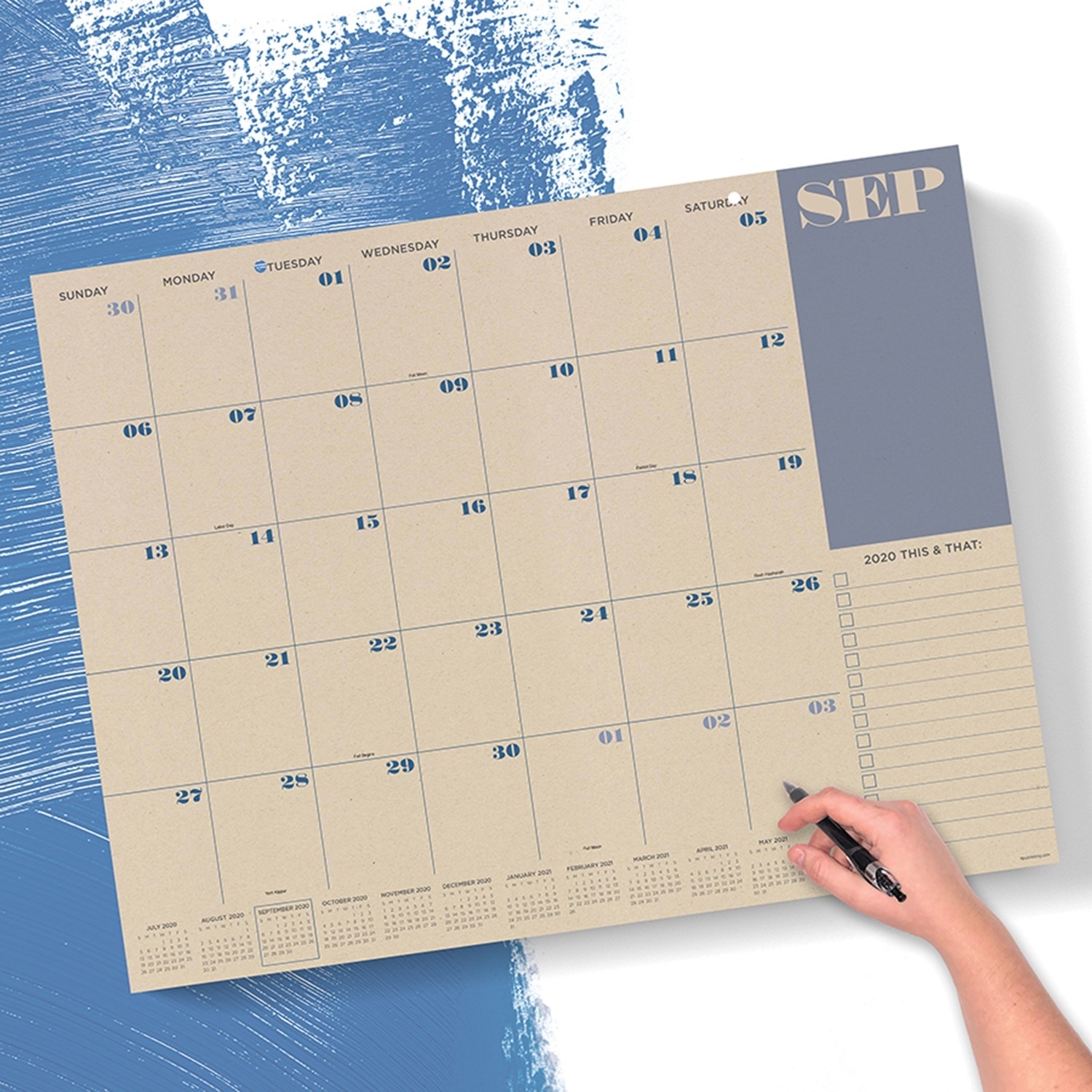 Tf Publishing 12-Month Academic Monthly Desk Calendar, 17&quot; X 22&quot;, Kraft, July 2020 - June 2021 July 2020-June 2021 Desk Calendar