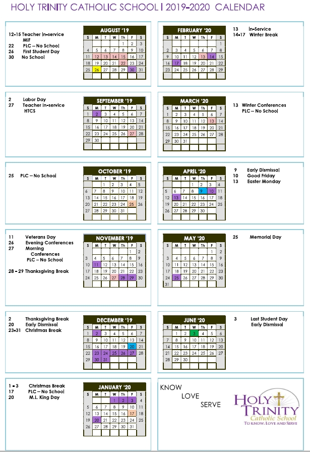 Trinity Prep Calendar 2021 | 2021 Calendar June 2021 Catholic Calendar