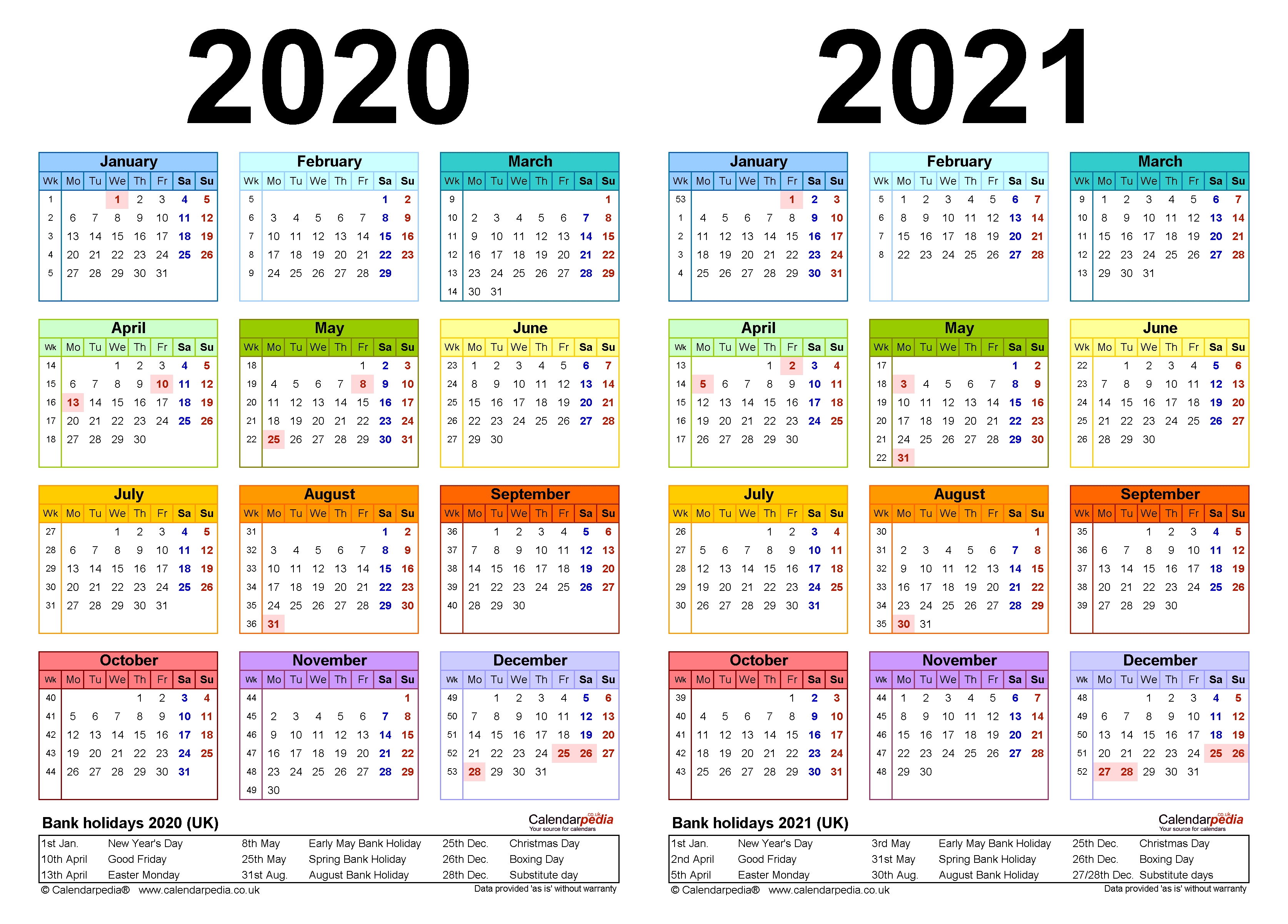 Two Year Calendars For 2020 &amp; 2021 (Uk) For Word September 2021 School Calendar