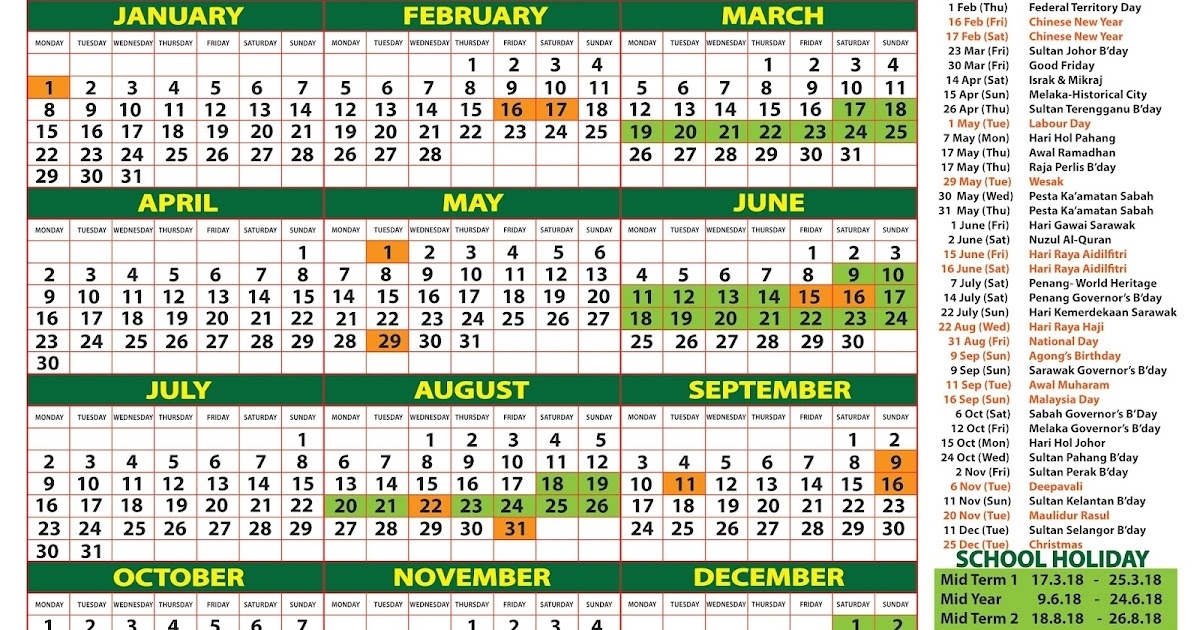 2018 Calendar Malaysia - Kalendar 2018 Kalendar Kuda July 2021