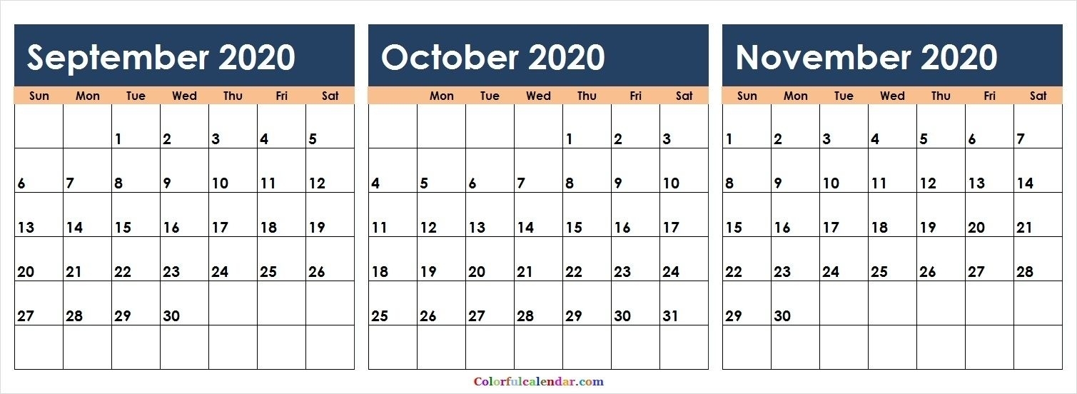 2020 Calendar September October And November In 2020 | Calendar Printables, Printable Calendar October 2020 Through September 2021 Calendar