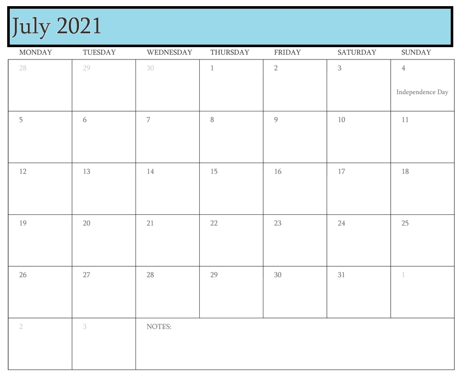 2021 July Calendar Printable Free With Holidays - Printable Blank Calendar Template Waterproof Calendar August 2021
