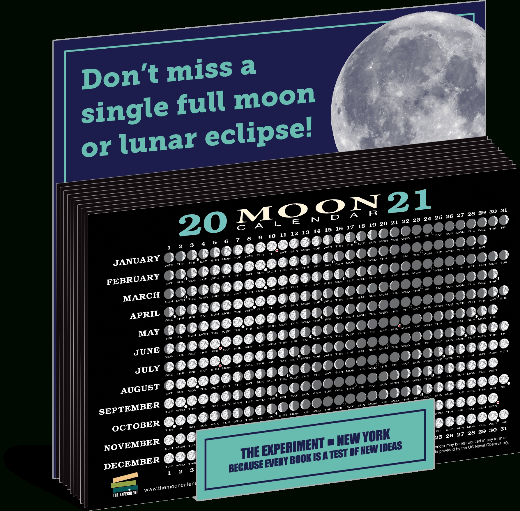 2021 Moon Calendar Card (40 Pack) | The Experiment Lunar Calendar September 2021