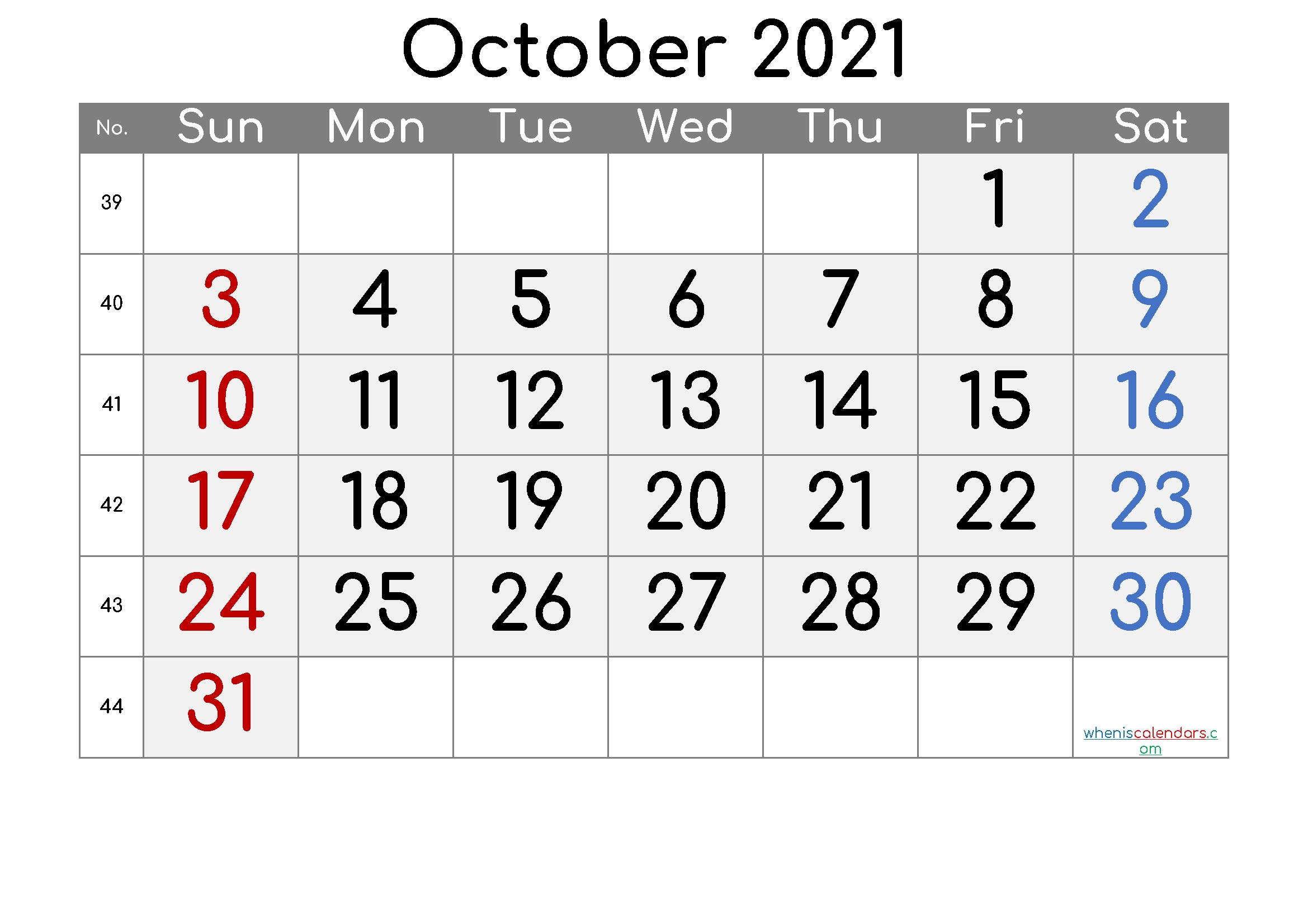 2021 October Free Printable Calendar - 6 Templates October 2021 Calendar Cute