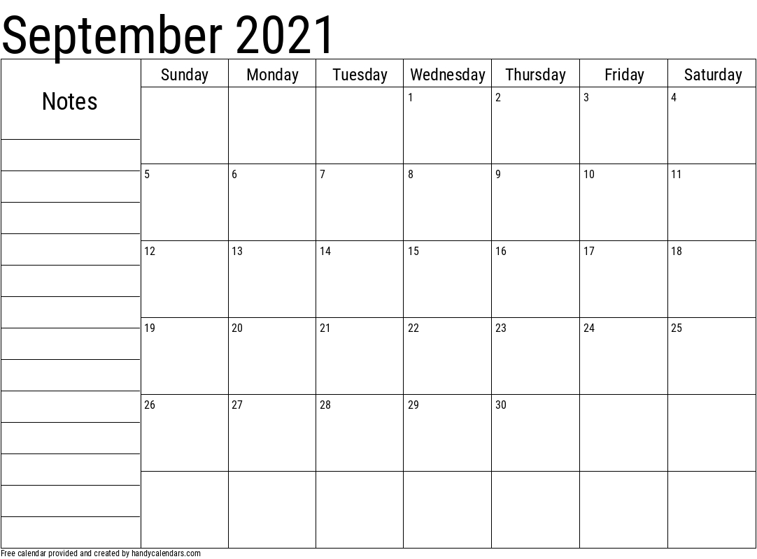 2021 September Calendars - Handy Calendars October 2020 Through September 2021 Calendar