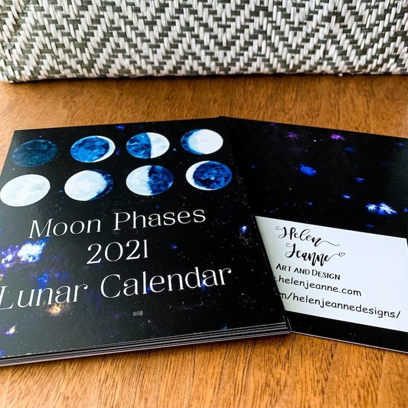 2021 Watercolor Lunar Moon Phases Desk Top Calendar Gift | Etsy Moon Calendar June 2021