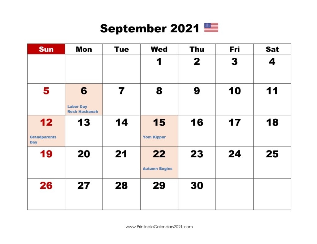 40+ September 2021 Calendar Printable, September 2021 Calendar Pdf 2021 Calendar September Month