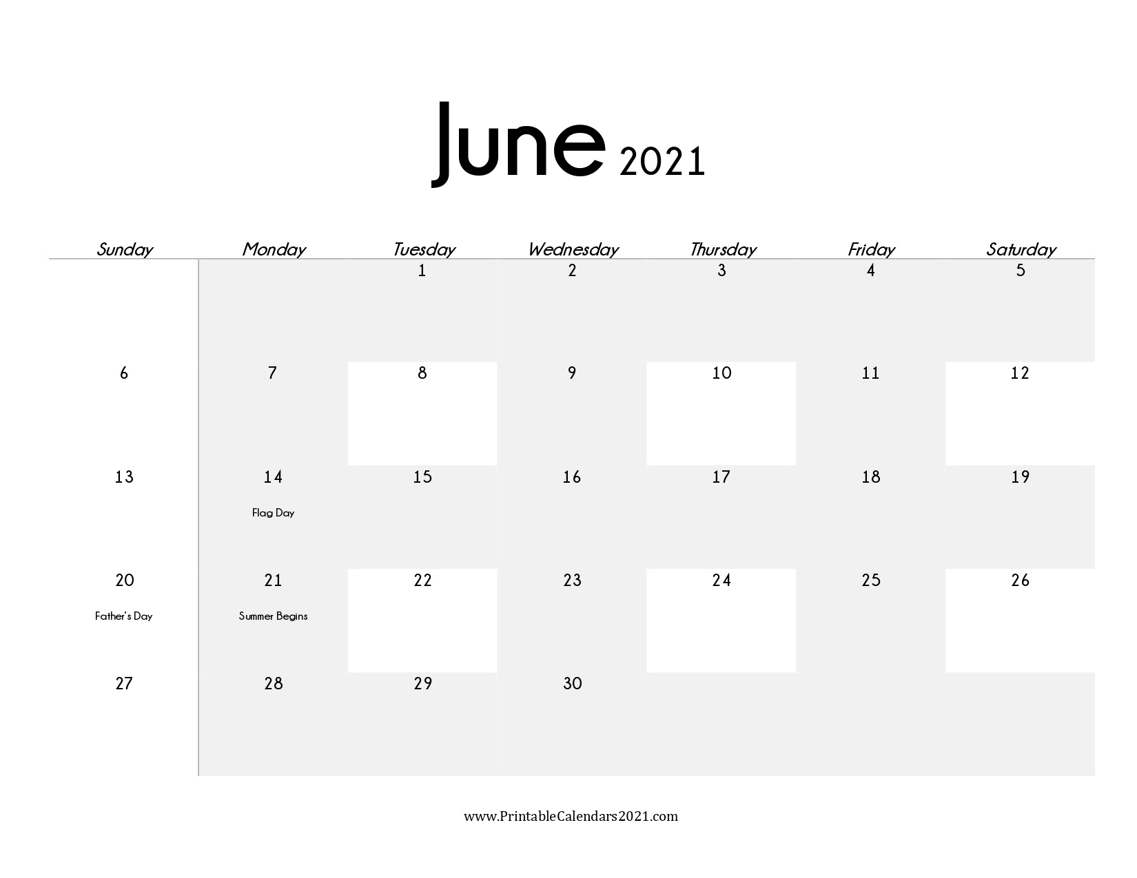 60+ Free June 2021 Calendar Printable With Holidays, Blank, Pdf June 2021 Calendar Holidays
