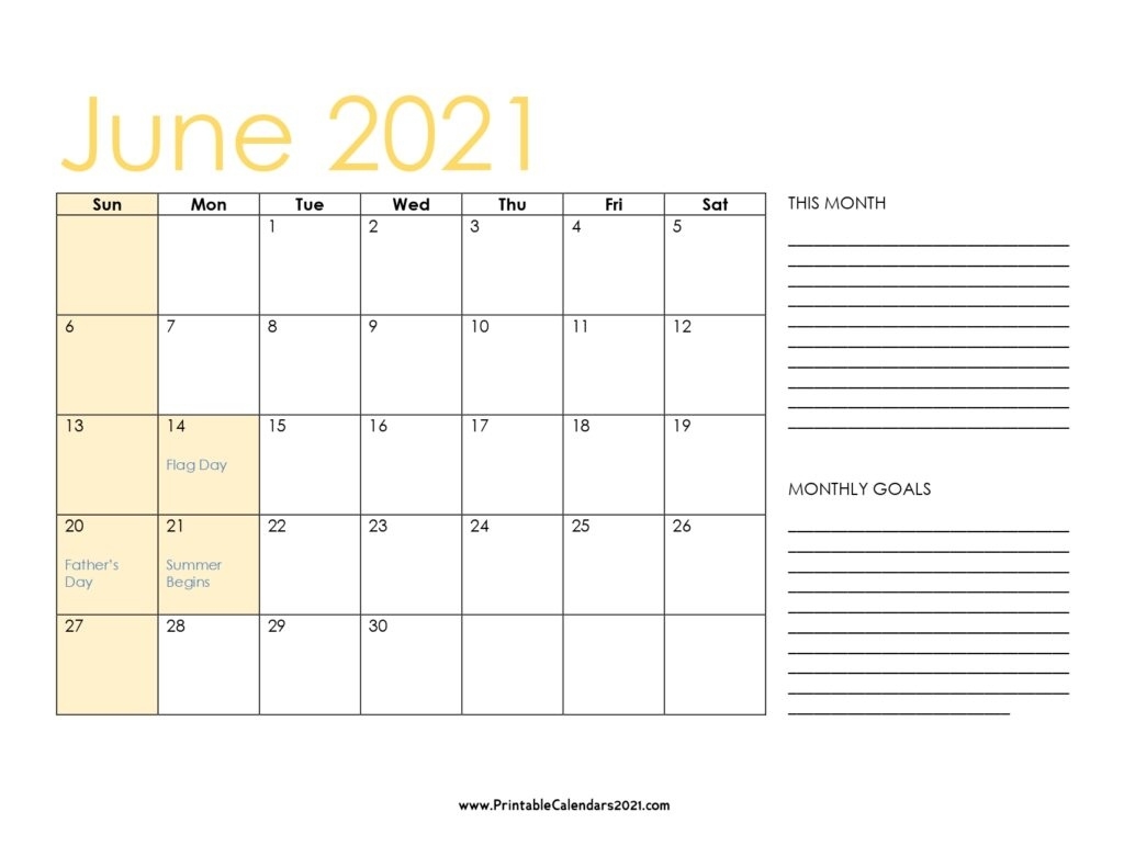60+ Free June 2021 Calendar Printable With Holidays, Blank, Pdf Show Me A Calendar Of June 2021