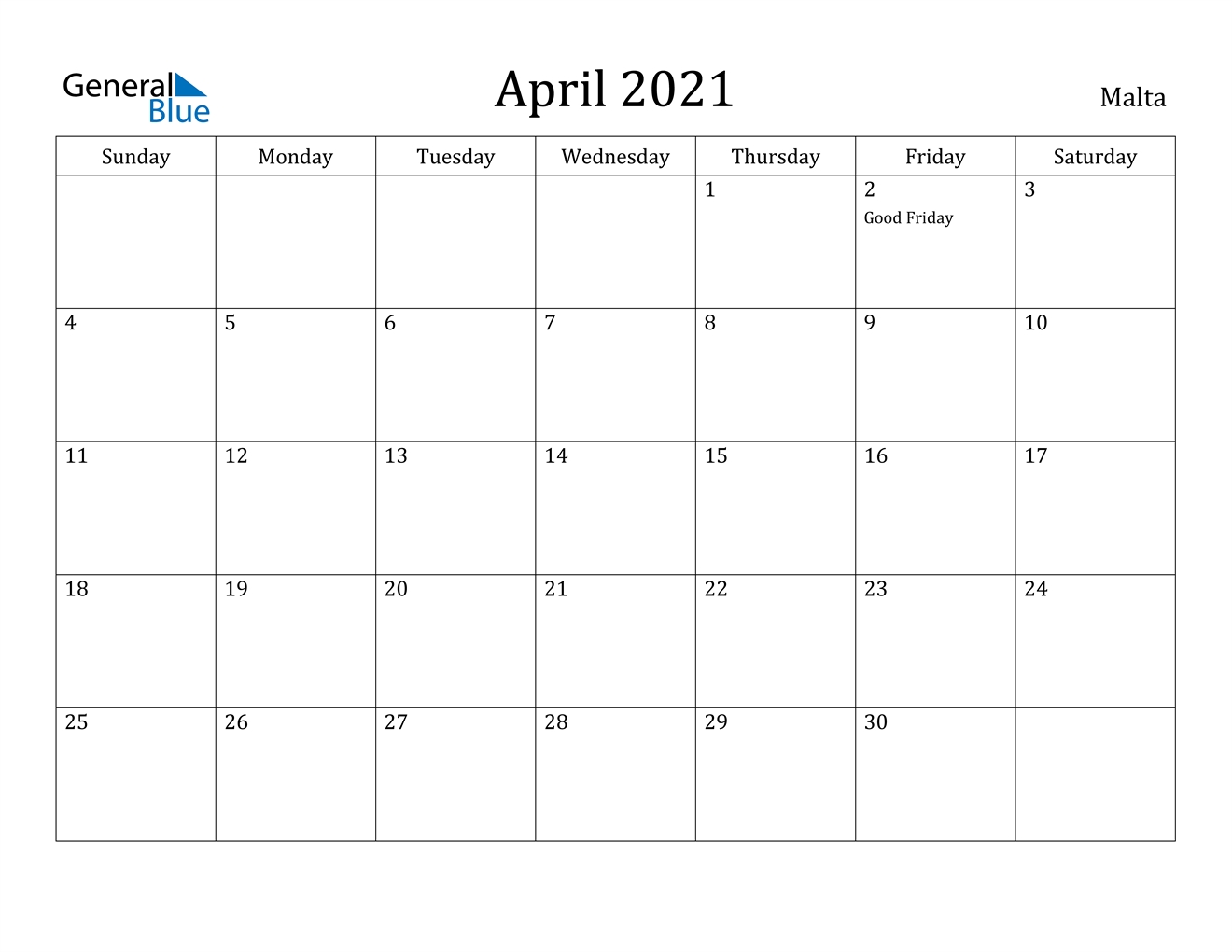 April 2021 Calendar - Malta December 2021 Calendar Canada