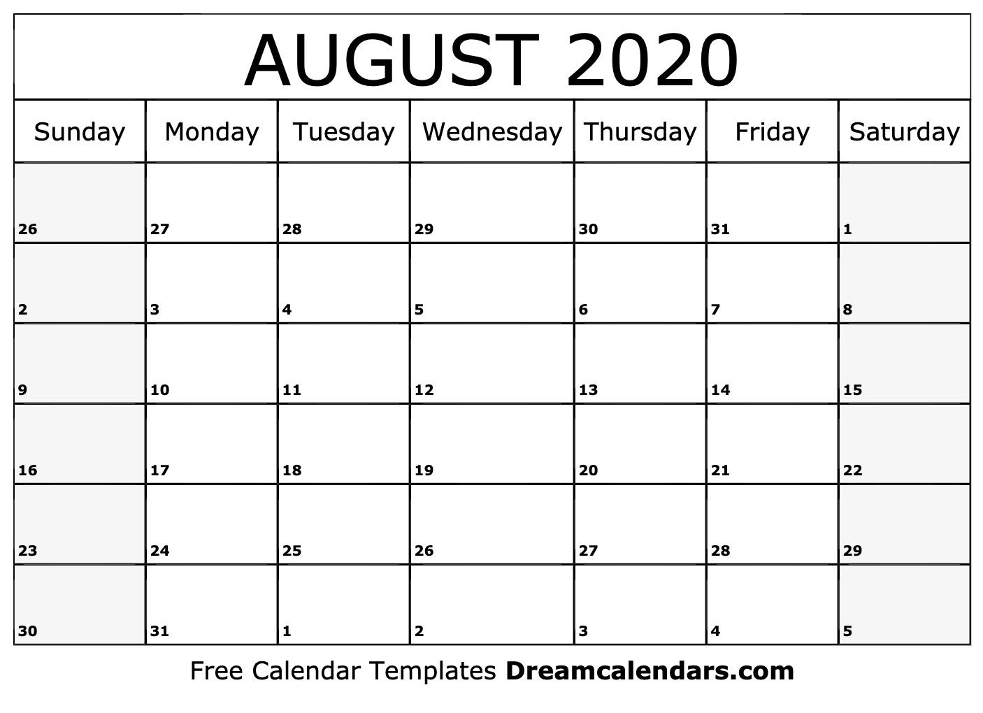 August 2020 Calendar | Free Blank Printable Templates Calendar September 2020 To August 2021