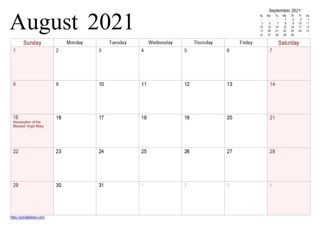 August 2021 Calendar Printable Pdf Templates For Free Download August 2021 Calendar Events