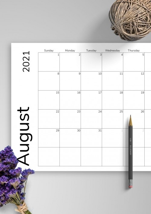 August 2021 Calendar Templates - Download Pdf Next Year August Calendar 2021