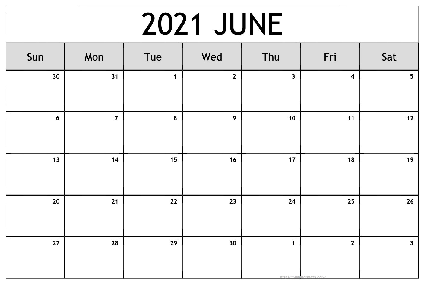 Blank June 2021 Calendar Pdf Download All Format June 2021 Calendar Blank