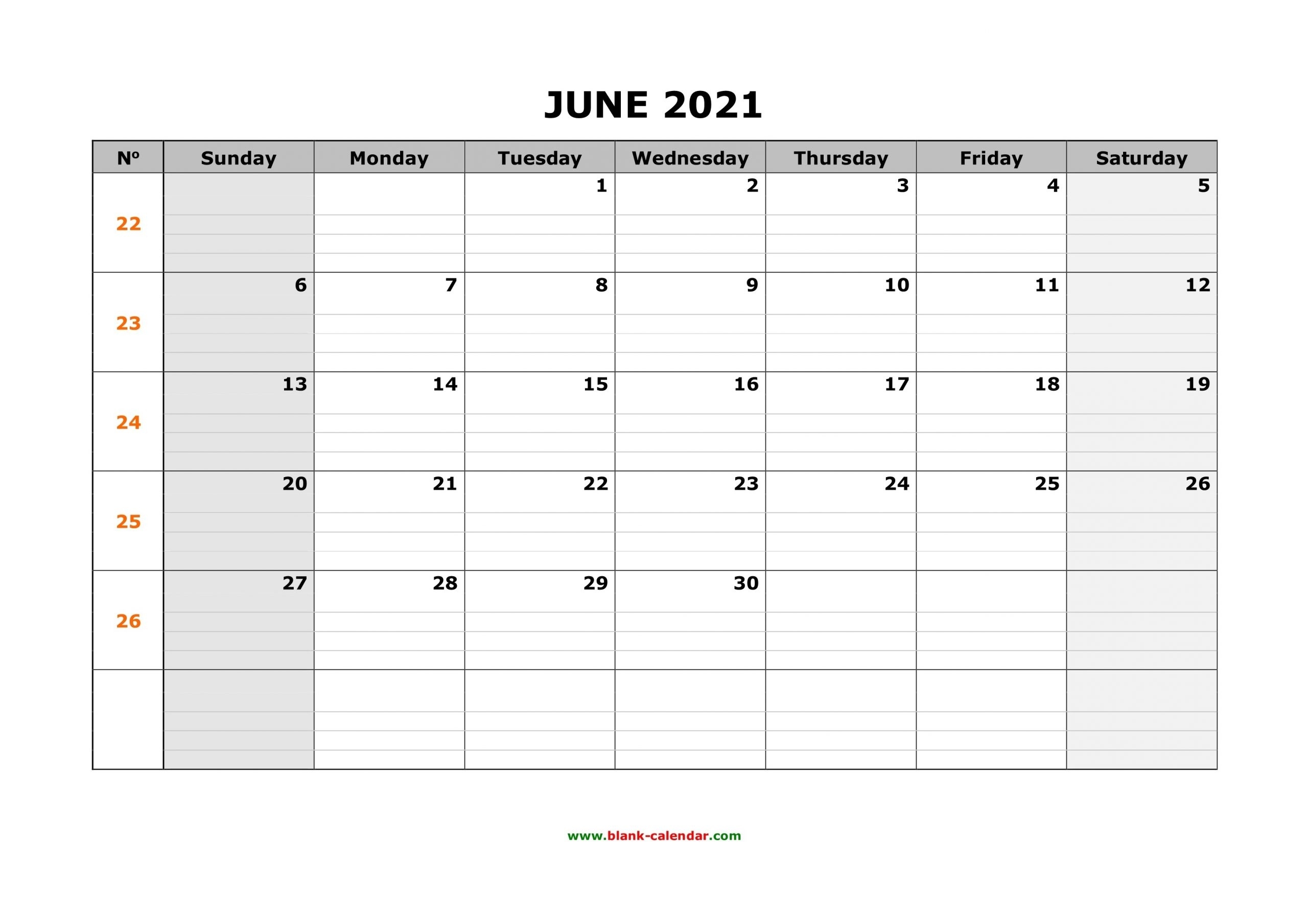 Blank Monthly Calendar 2021 June 2021 With Grid | Calendar Template Printable Calendar Of May And June 2021