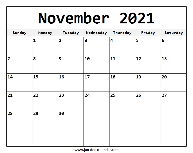 Blank Printable November Calendar 2021 Template Free November 2021 Calendar Quiz