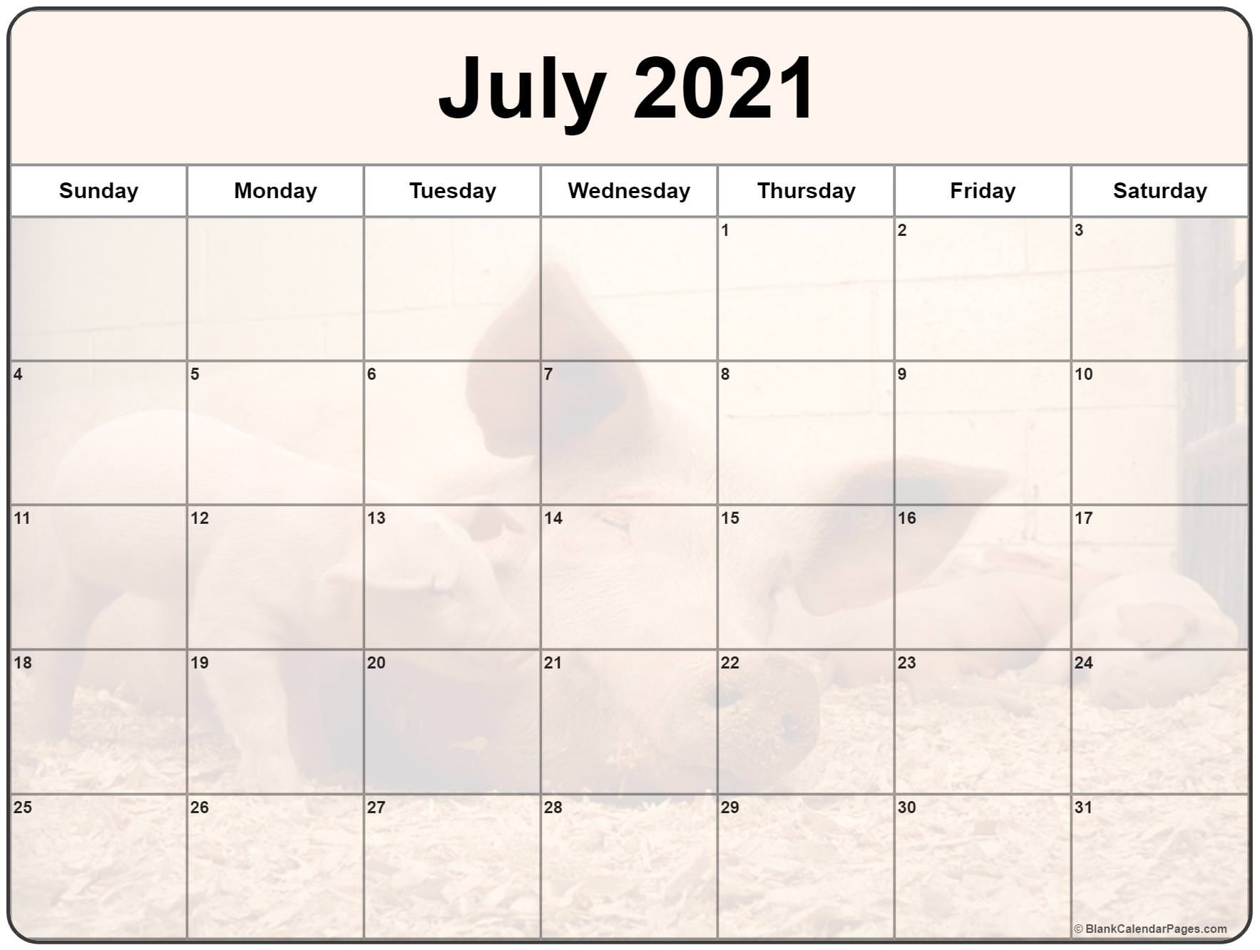Collection Of July 2021 Photo Calendars With Image Filters. Picture Of July 2021 Calendar