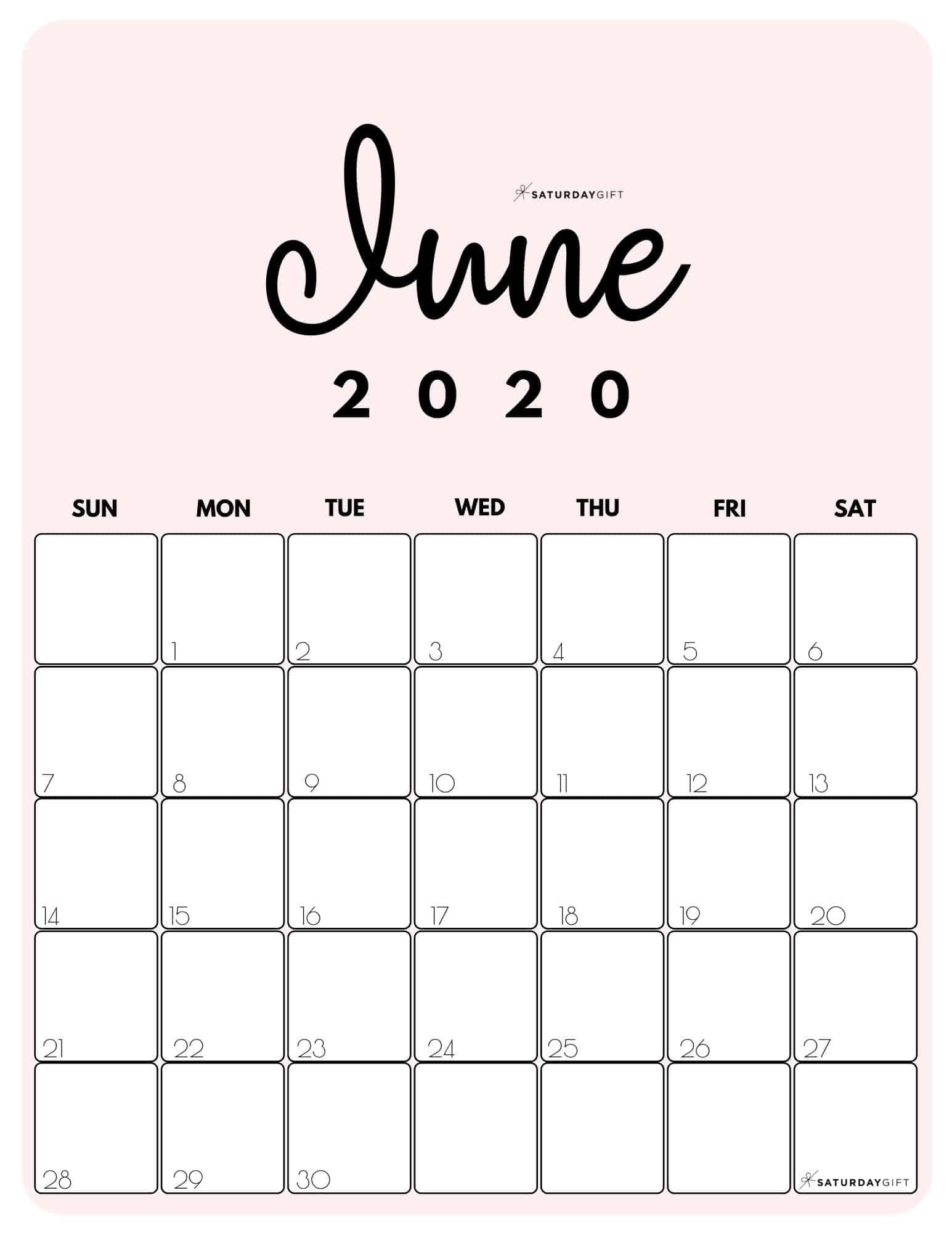 Cute (&amp; Free!) Printable June 2020 Calendar In 2020 (With Images) | Calendar Design, Print One Page Calendar July 2020 To June 2021