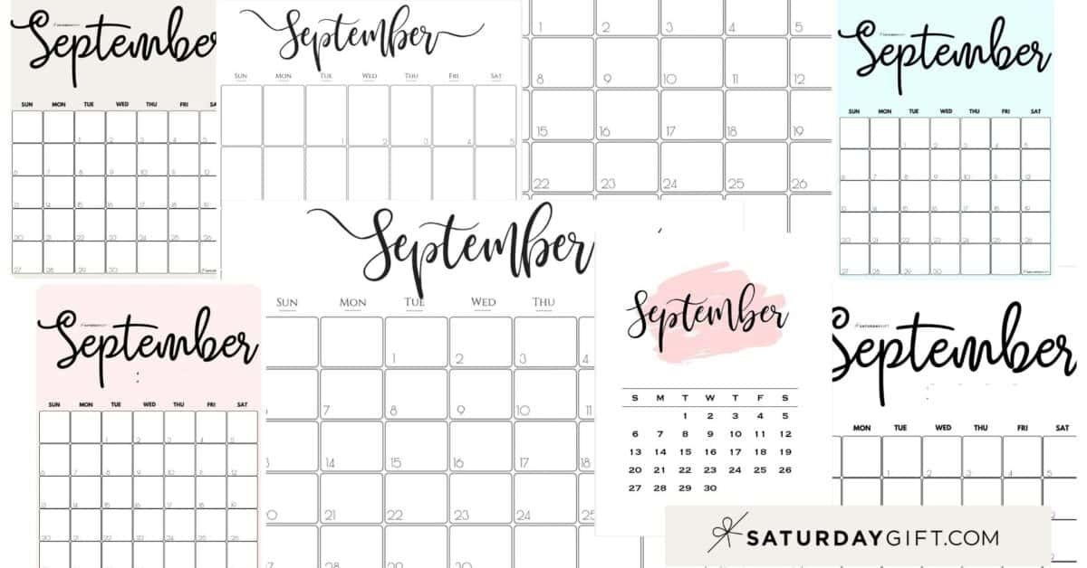 Cute (&amp; Free!) Printable September 2021 Calendar | Saturdaygift | Calendar Printables, Printable August 2021 Calendar Saturdaygift