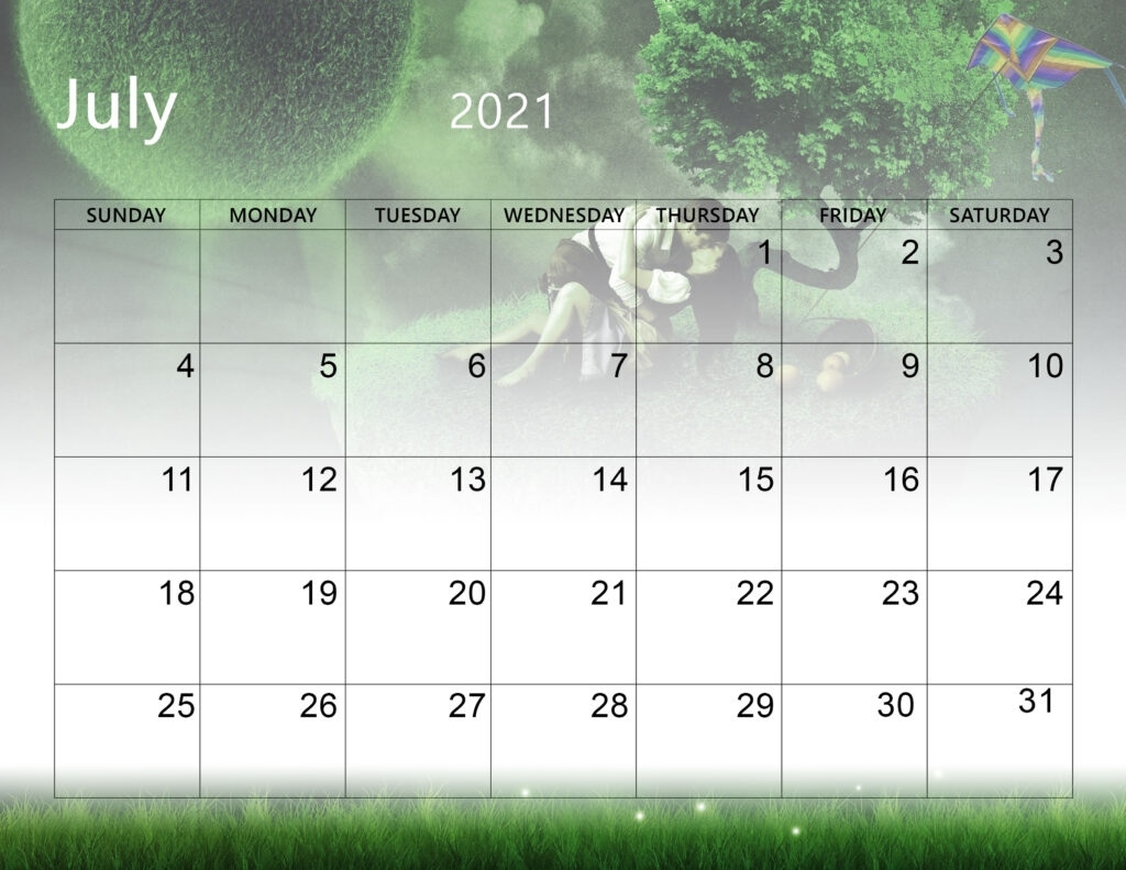Cute July 2021 Calendar Printable Wallpaper - Thecalendarpedia July 2021 Calendar Template
