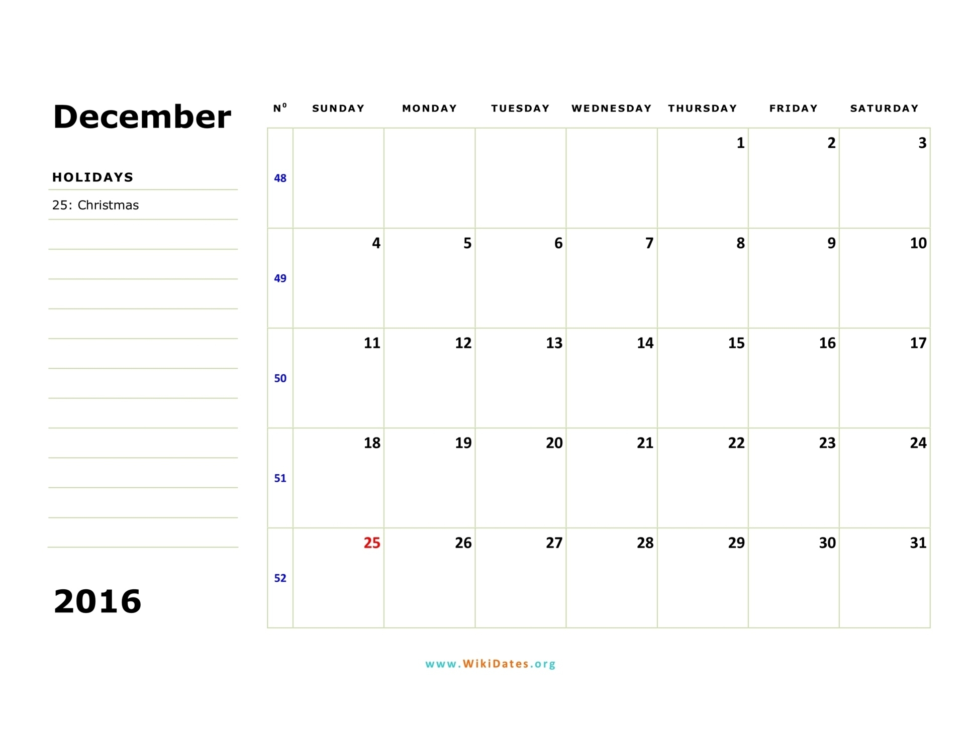 December 2016 Calendar | Wikidates General Blue August 2021 Calendar