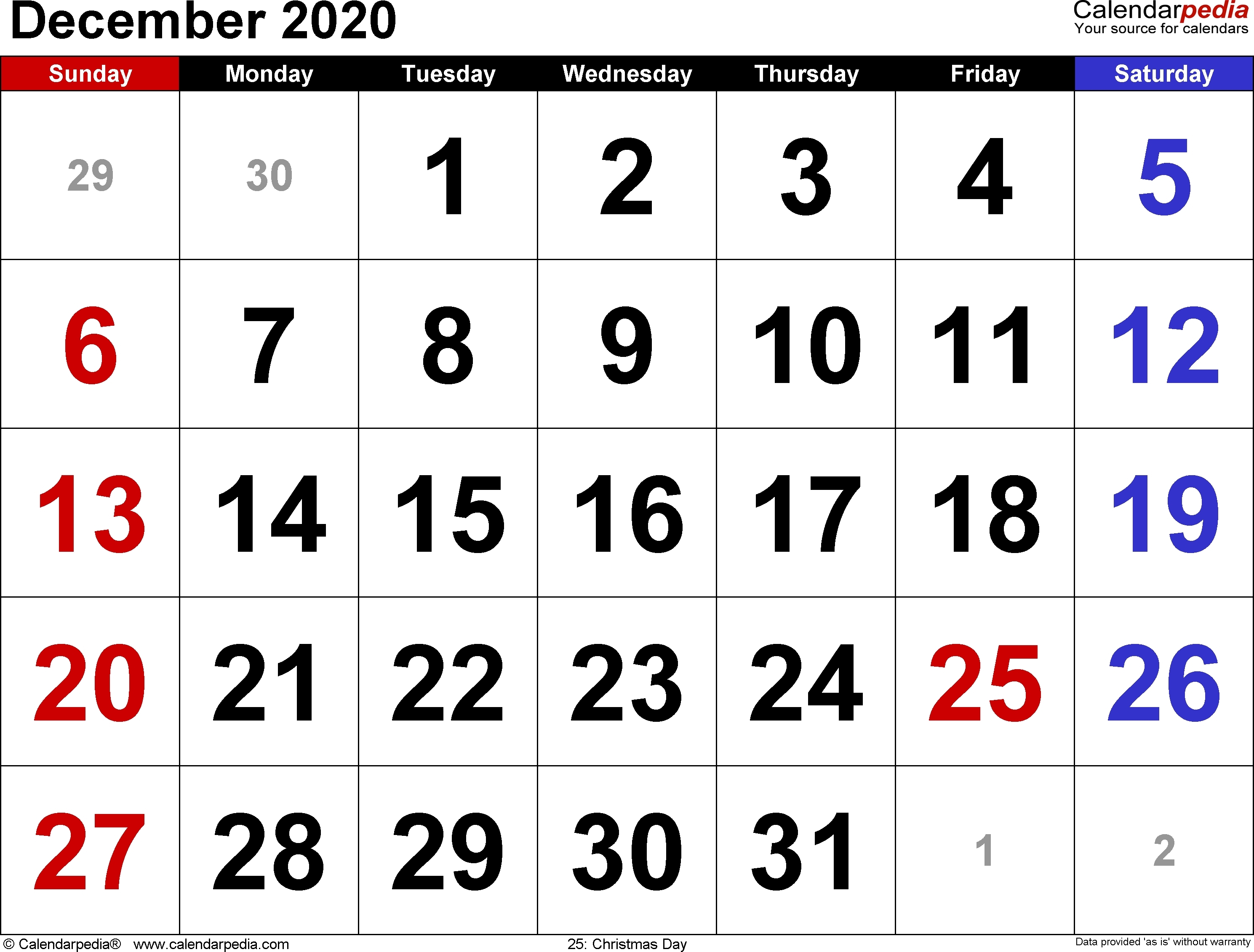 December 2020 And January 2021 Calendar | Calendar Template Printable Printable Monthly Calendar December 2020 And January 2021