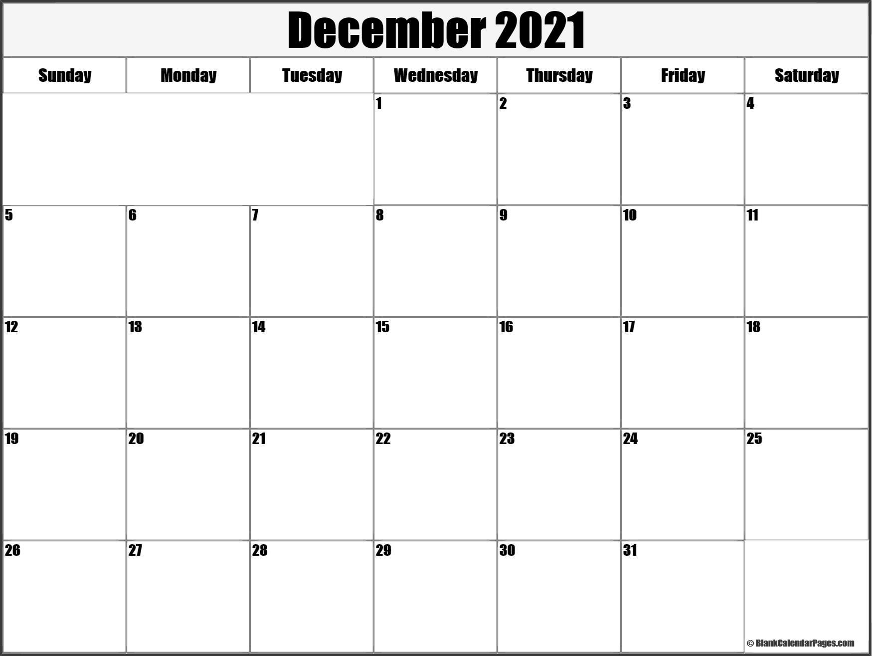 December 2021 Blank Calendar Templates. December 2020 Through March 2021 Calendar