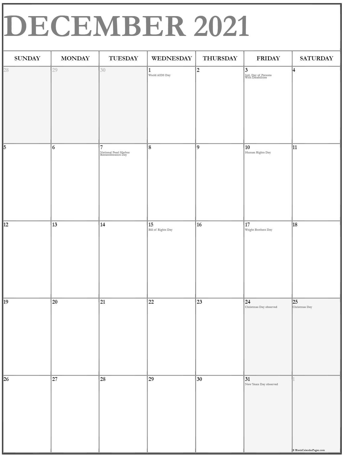 December 2021 Vertical Calendar | Portrait November 2020-December 2021 Calendar