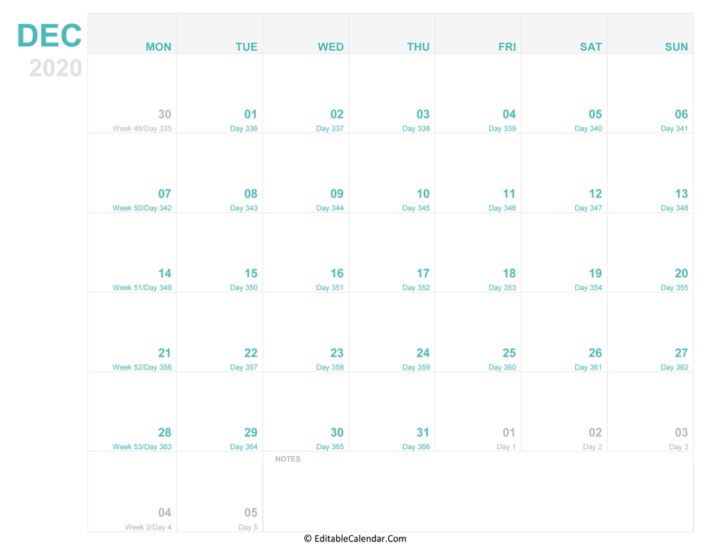 Editable Calendar 2021, 2022 Editable December 2021 Calendar