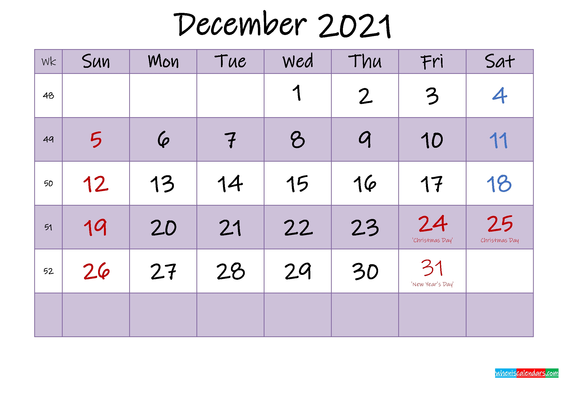 Editable December 2021 Calendar - Template No.ink21M468 - Free Printable 2021 Monthly Calendar Free Printable December 2021 Calendar With Holidays