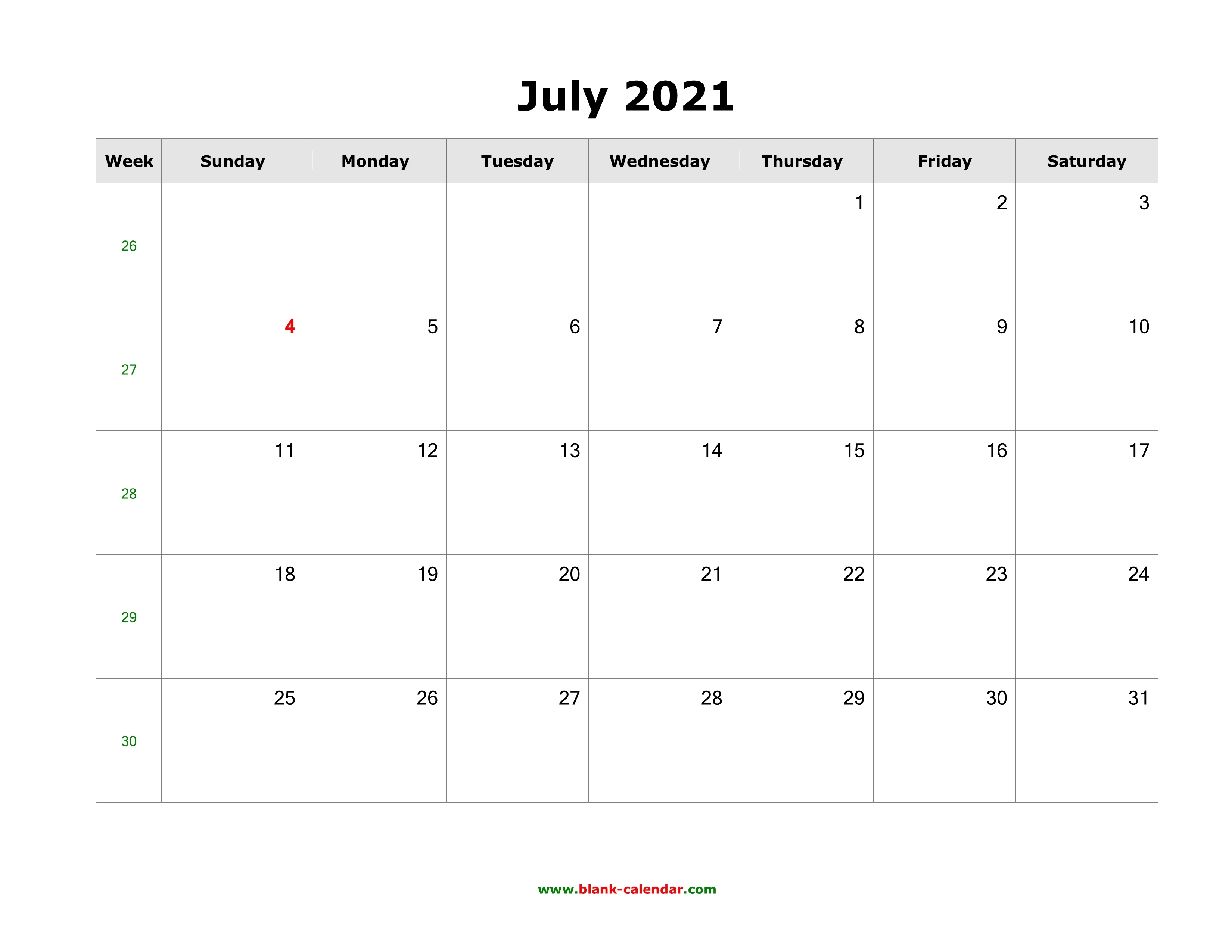Empty July 2021 Calendar | Printable March Free Printable Calendar July 2020 To June 2021