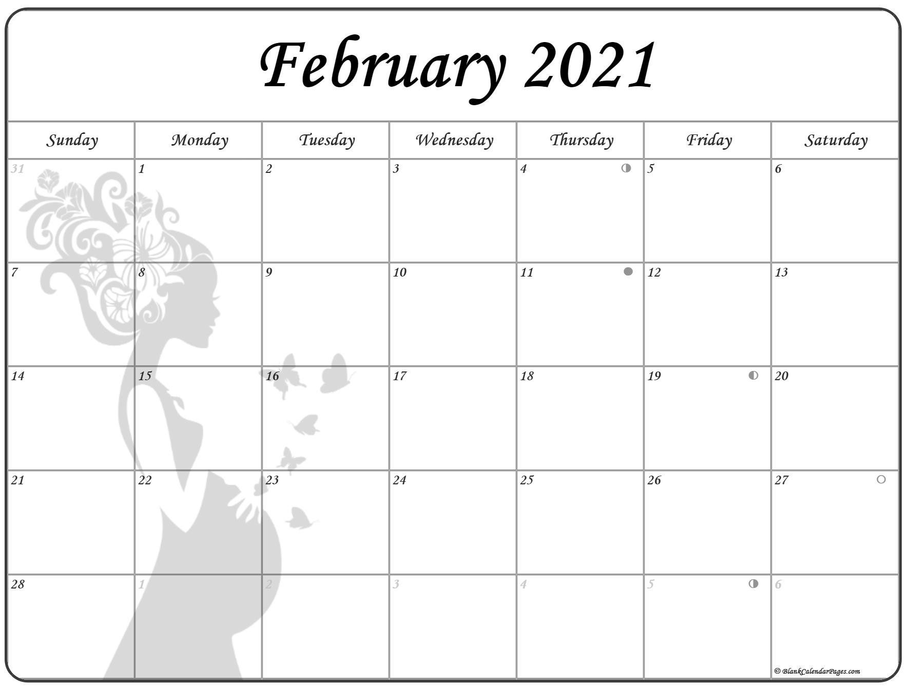 February 2021 Full Moon Phases Calendar - Calendar 2020 August 2021 Lunar Calendar