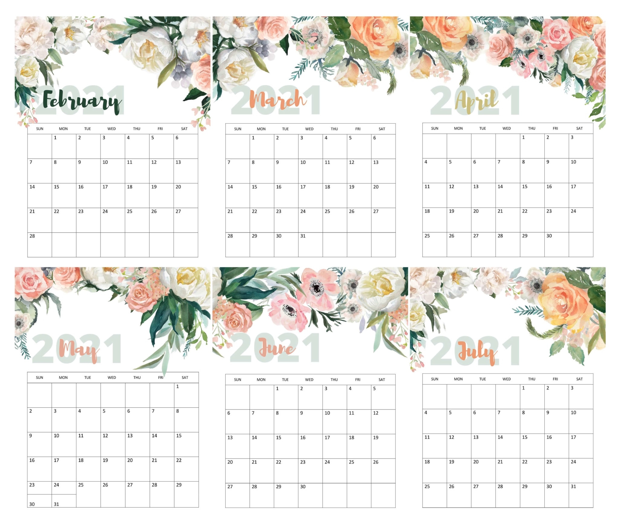 February To July 2021 Calendar Templates - Time Management Tools February To July 2021 Calendar February To July 2021 Calendar