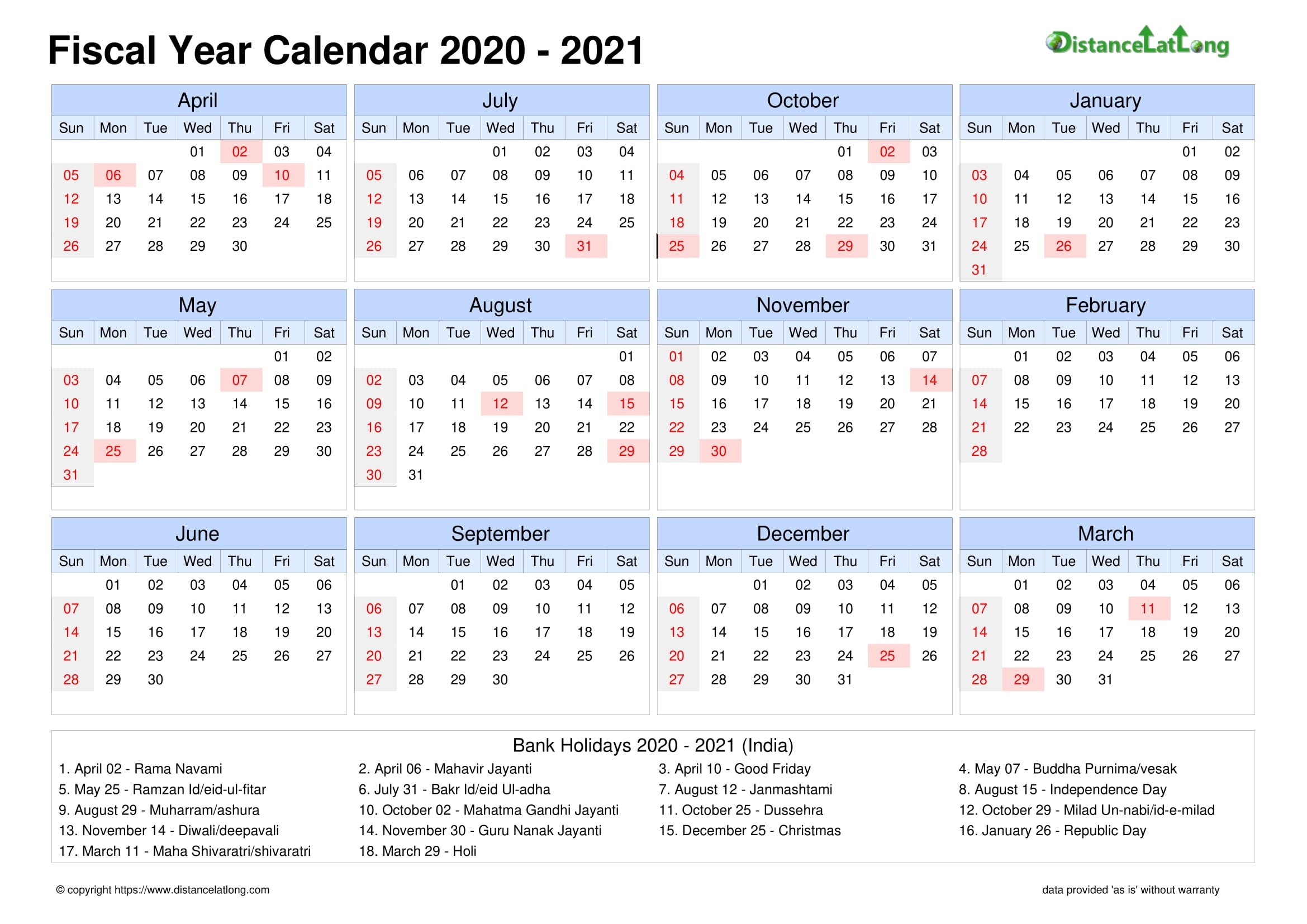 Fiscal Landscape Calendar Vertical Outer Border Sunday To Saturday Holiday India Landscape 2020 2021 August 2021 Hindu Calendar