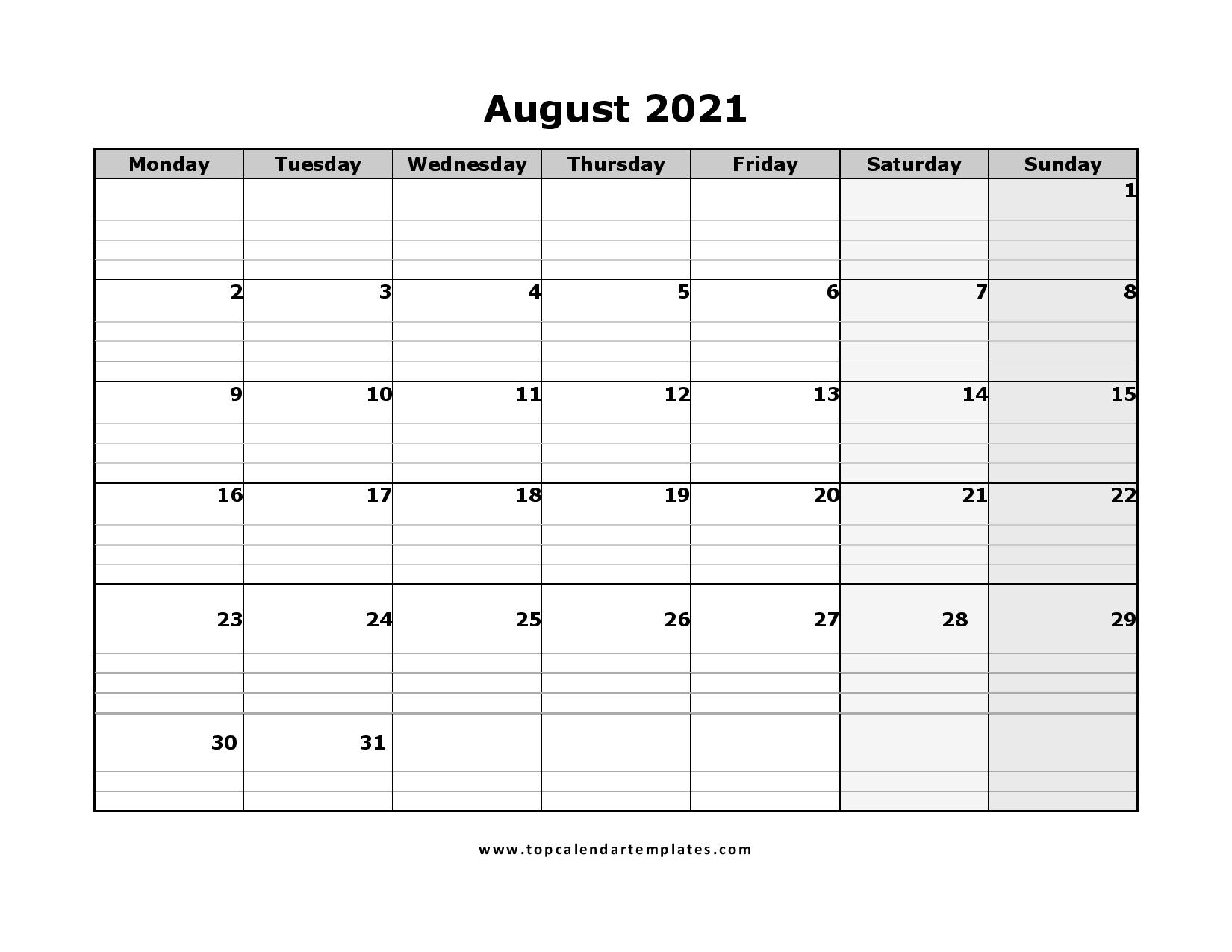 Free August 2021 Printable Calendar In Pdf Format General Blue July 2021 Calendar