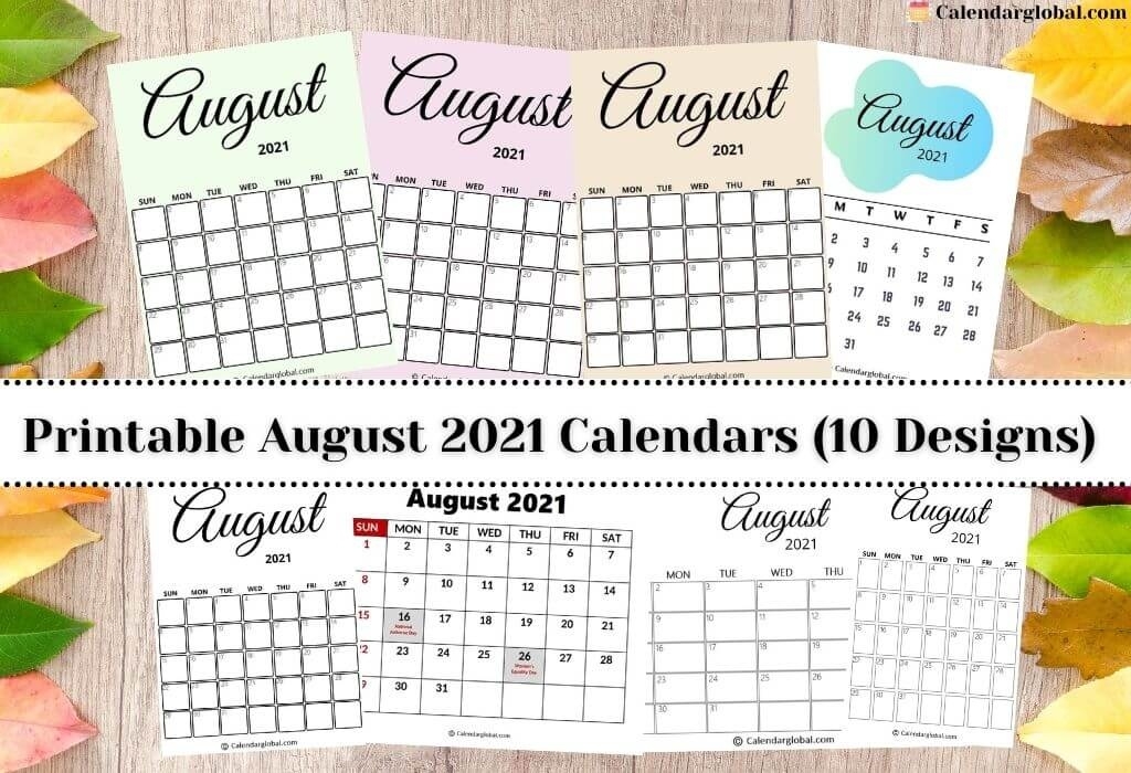 Free August 2021 Printable Calendar Templates With Holidays August 2021 Calendar With Holidays