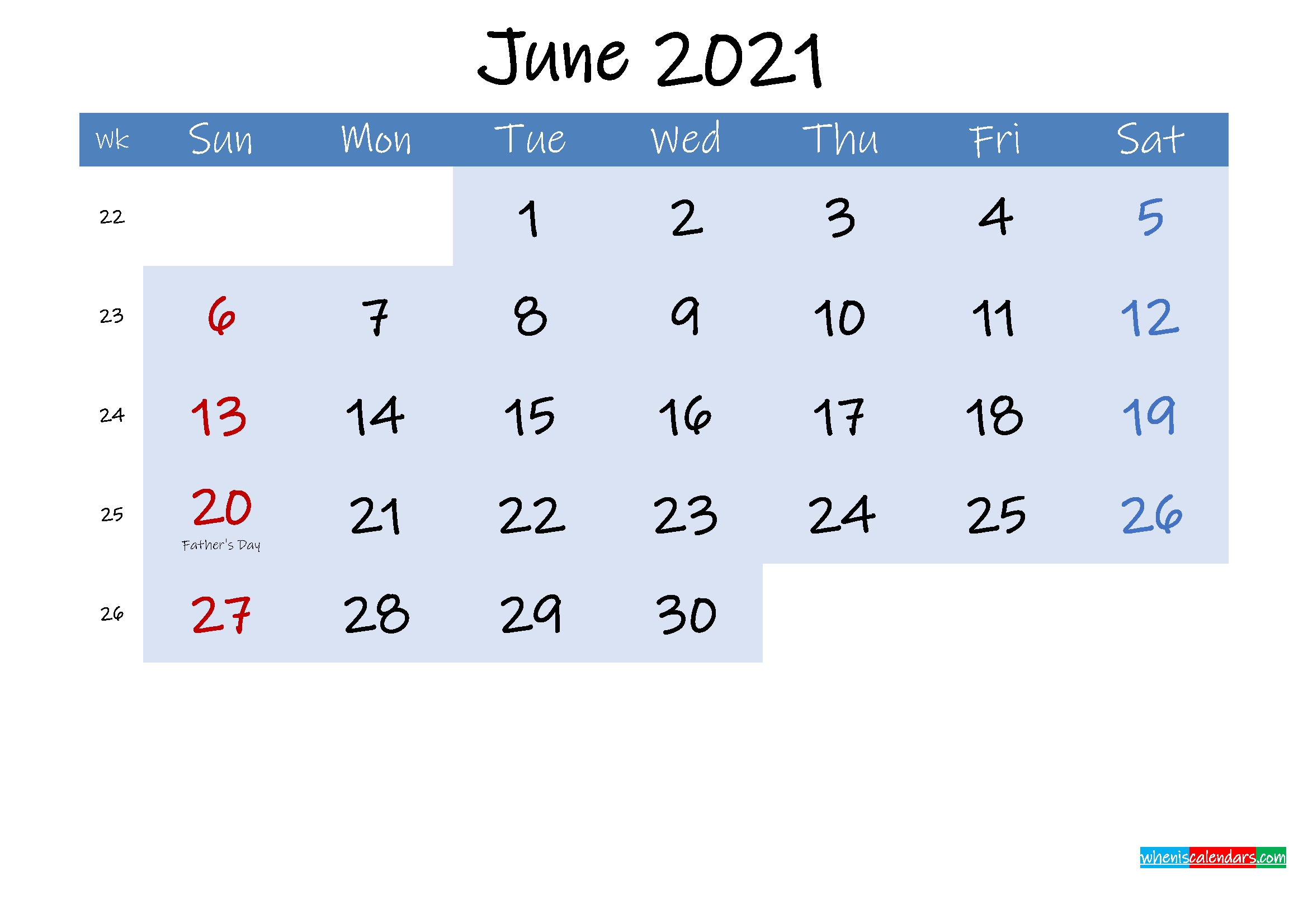 Free June 2021 Monthly Calendar Pdf - Template Ink21M186 - Free Printable 2020 Monthly Calendar Free Printable June 2021 Calendar With Holidays