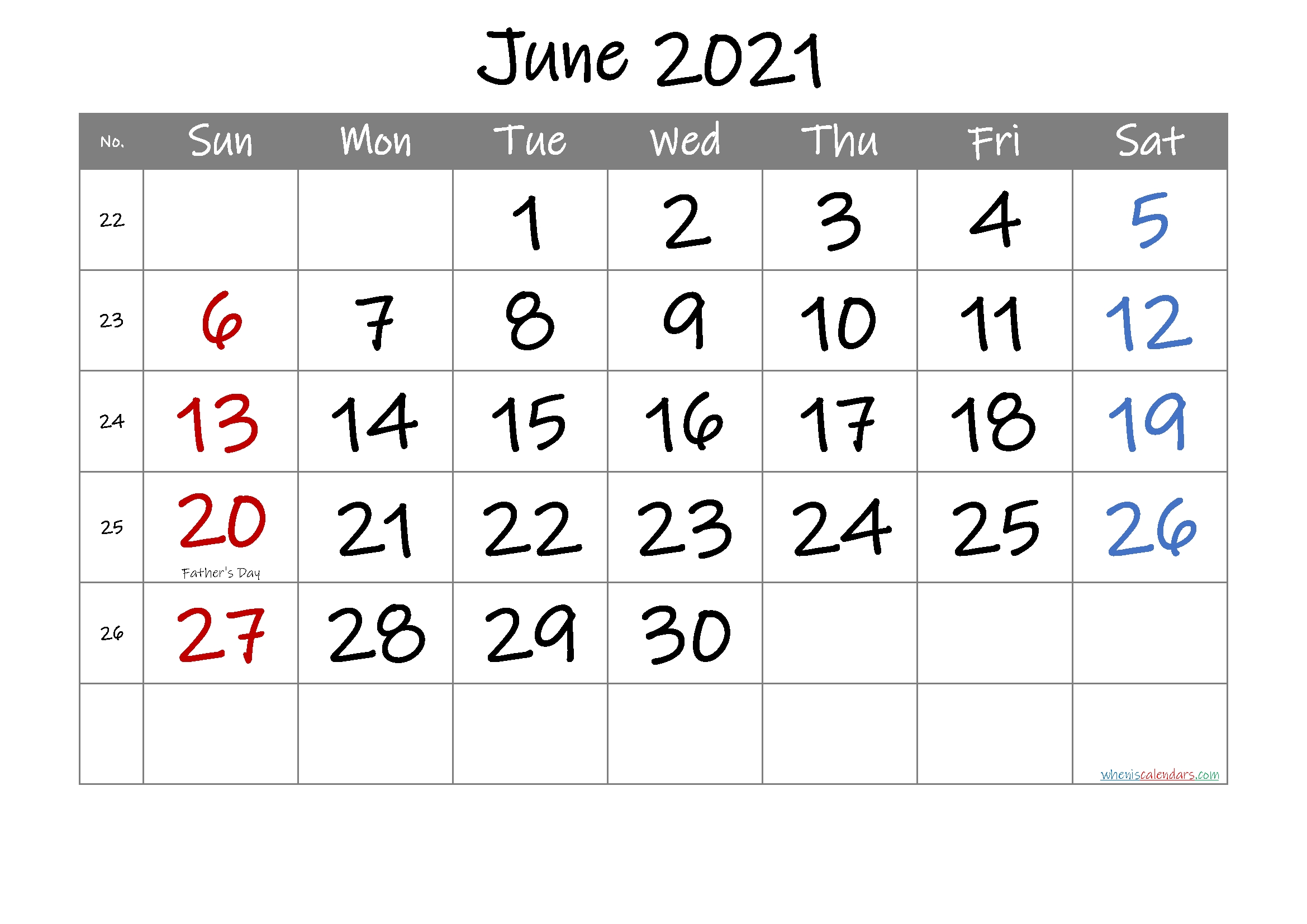 Free June 2021 Printable Calendar With Holidays-Template No.if21M6 Calendar Of May And June 2021