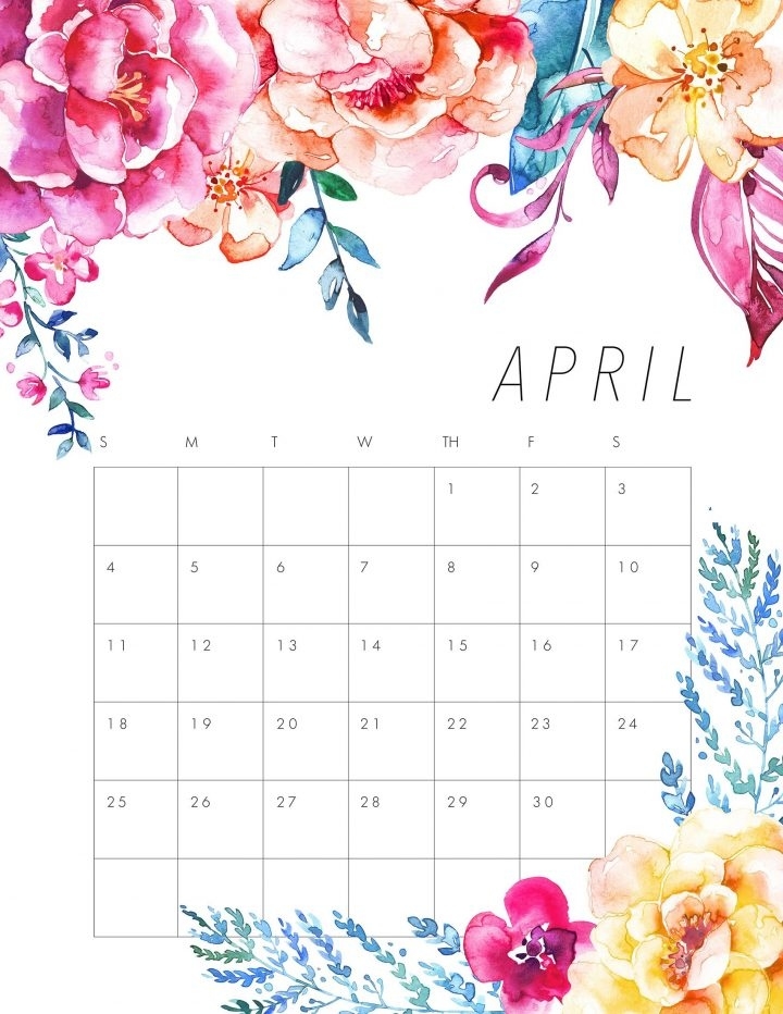 Free Printable 2021 Floral Calendar - The Cottage Market August 2021 Calendar Floral