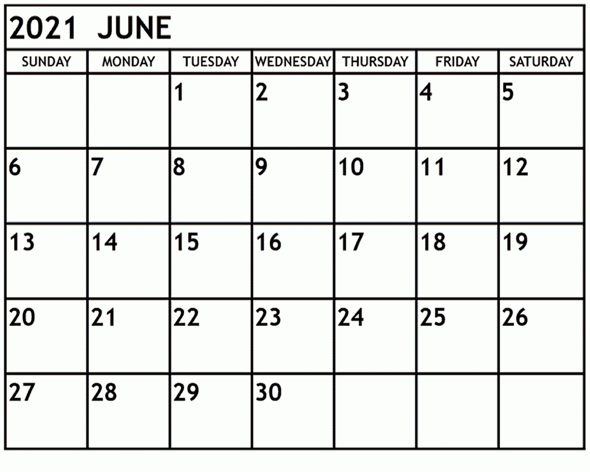 Free Printable June 2021 Calendar | Calendar Printables Free Templates June 2021 Blank Calendar Printable