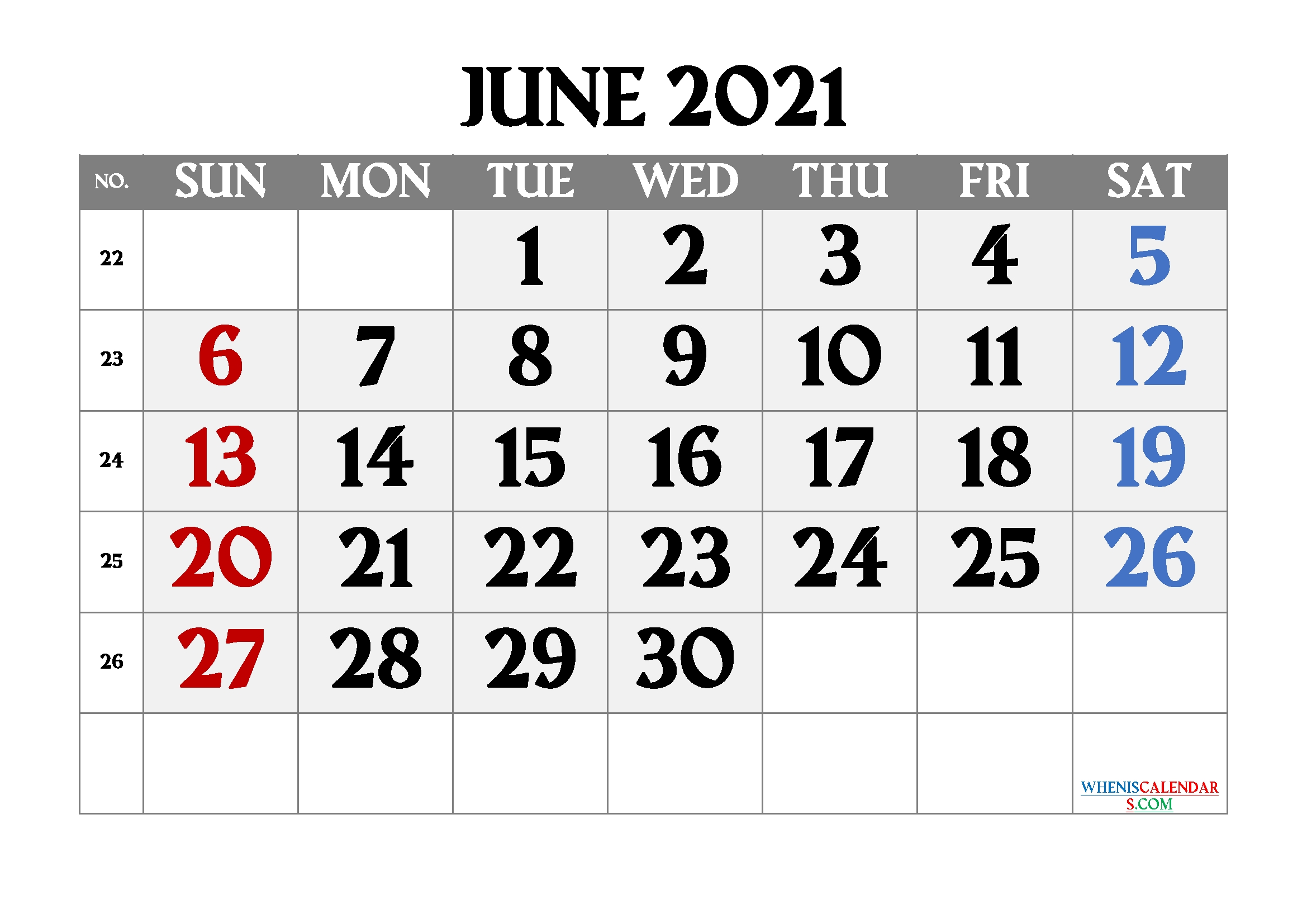 Free Printable June 2021 Calendar June 2021 Calendar Editable