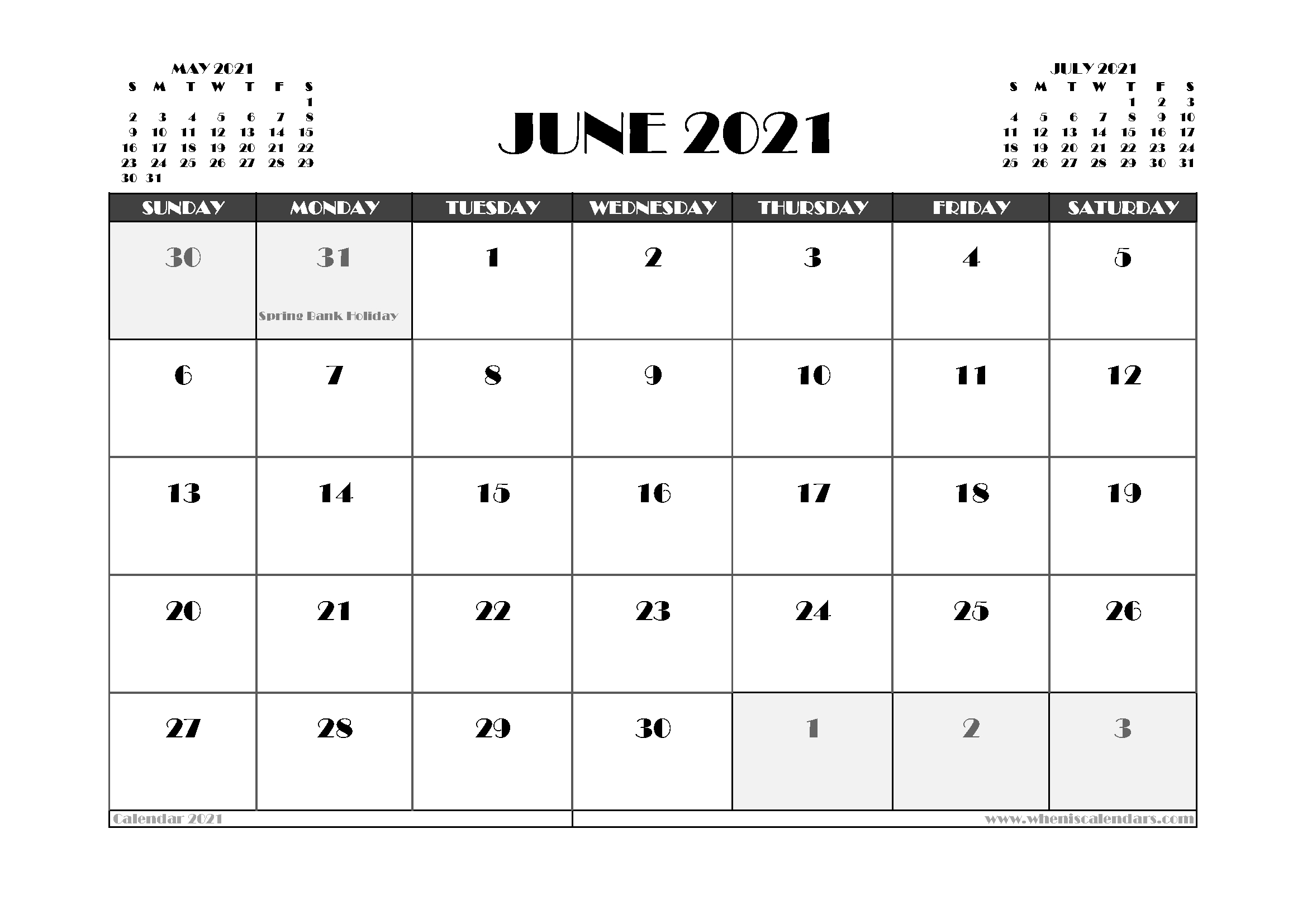 Free Printable June 2021 Calendar With Holidays - Pic-Cast Free Printable June 2021 Calendar With Holidays