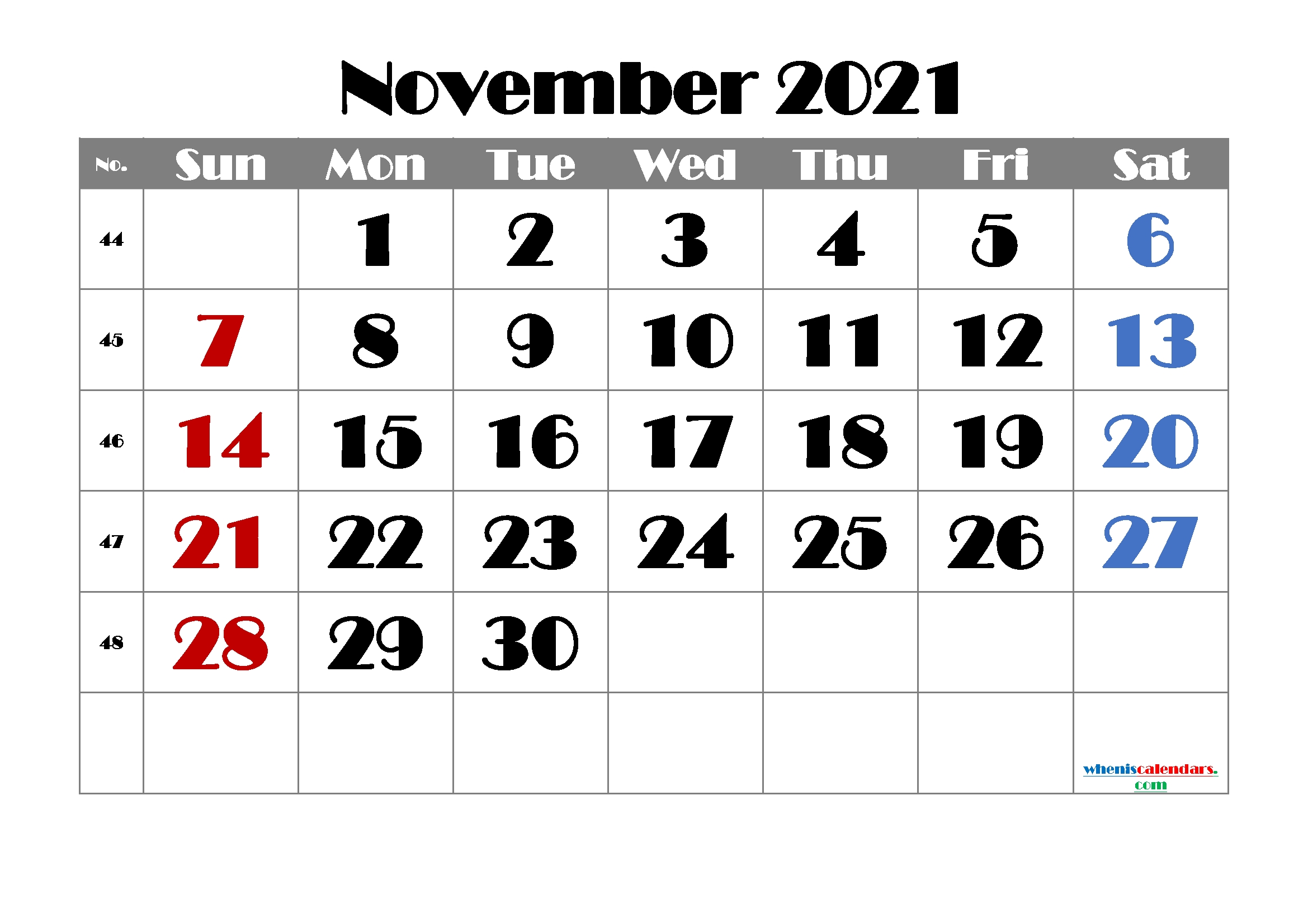 Free Printable November 2021 Calendar | Template M21Broadway1 November 2021 Calendar Printable